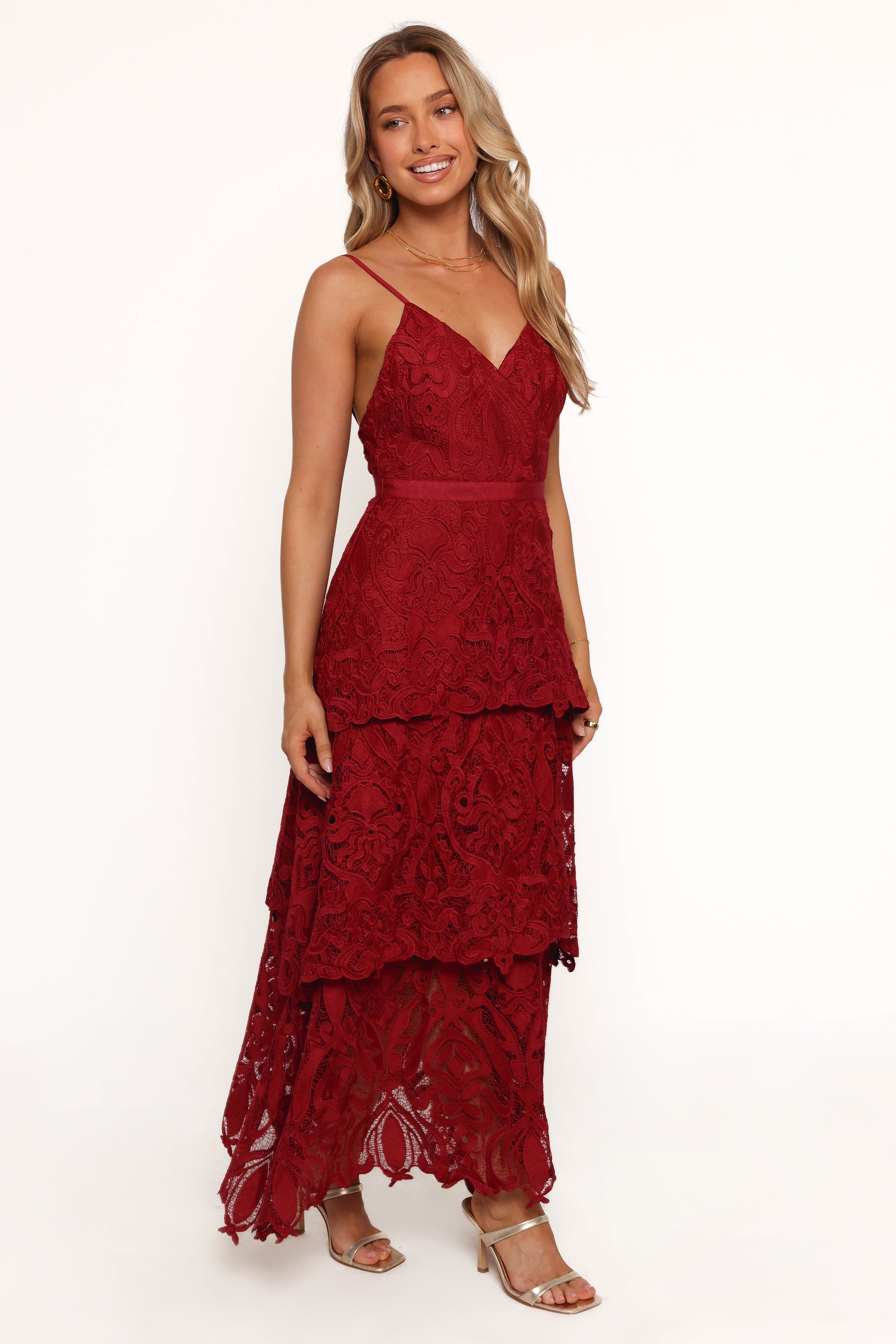 Elegant Red Elijah Maxi Dress for Women - Flowy Long Summer Dress with Side Slits | Perfect for Beach Vacations, Date Nights & Special Occasions