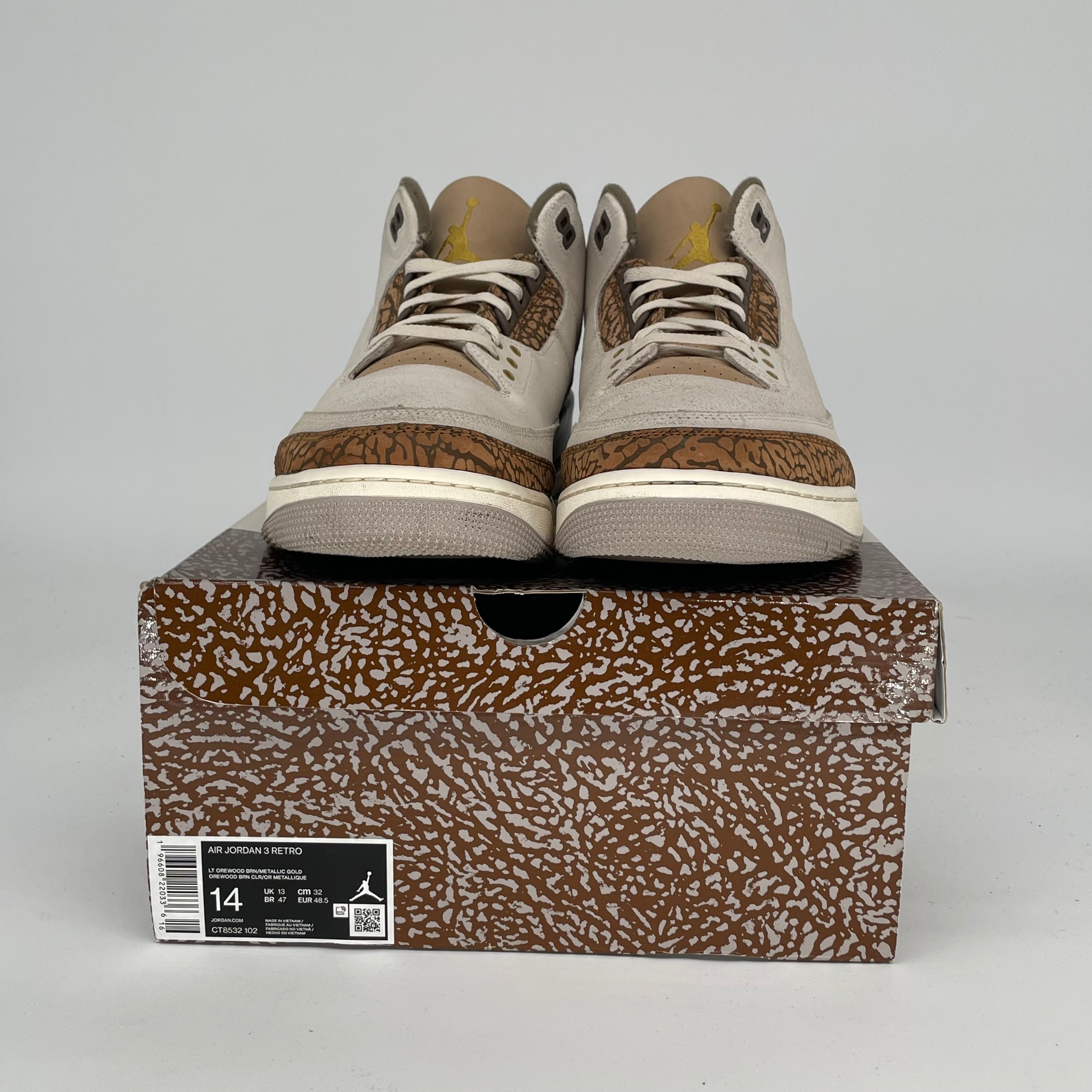 AIR JORDAN 3 PALOMINO Men's Basketball Shoes Size 14 - Retro Style Sneakers CT8532-102 | Perfect for Streetwear, Casual Outfits & Basketball Games
