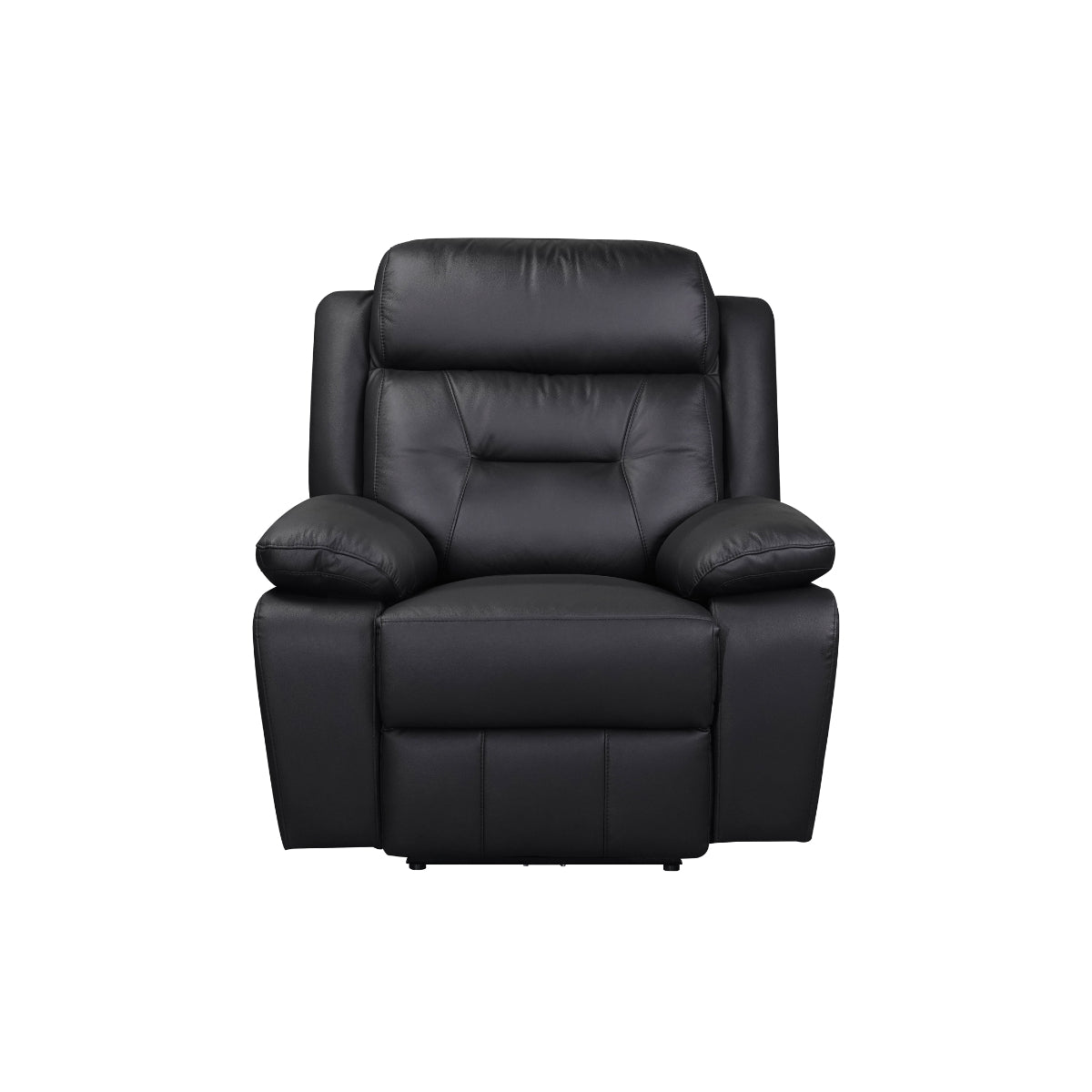 Premium Black Leather Power Recliner with USB Charging Ports - Modern Electric Massage Chair for Living Room, Home Theater & Office Relaxation