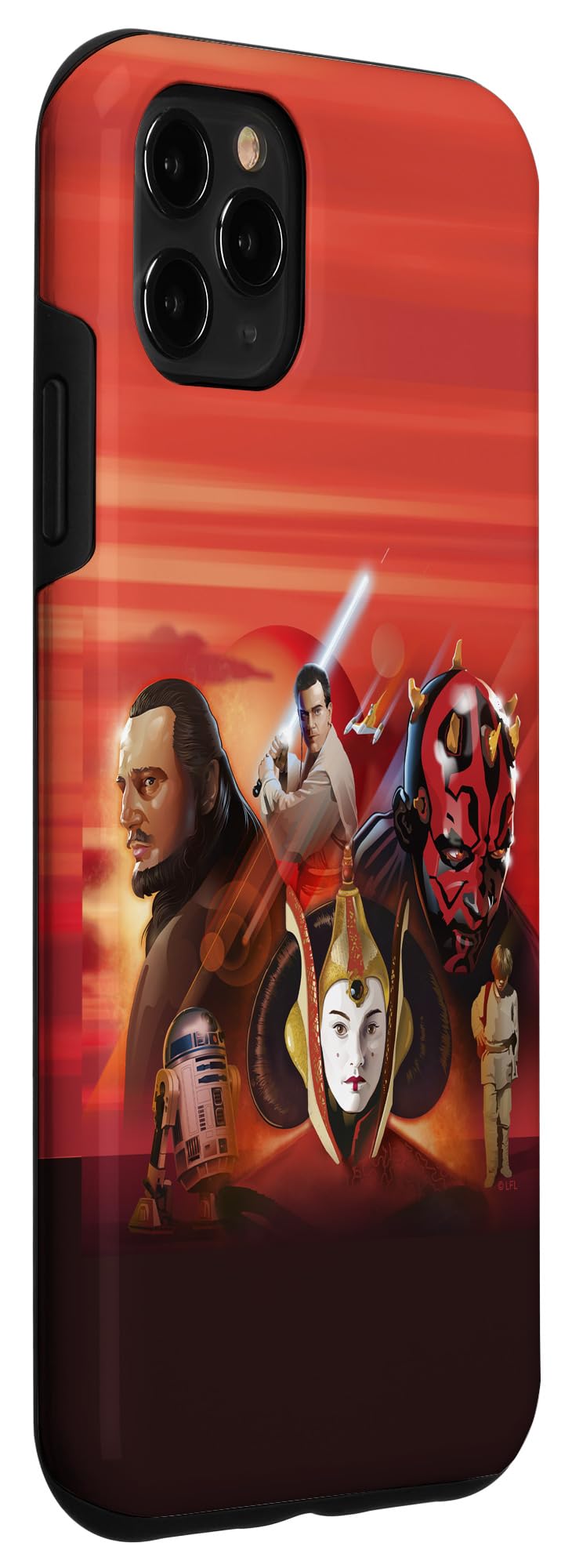 iPhone 11 Pro Max Star Wars The Phantom Menace Exclusive Character Portrait Phone Case - Durable Protective Cover for Fans, Perfect for Daily Use & Star Wars Movie Nights