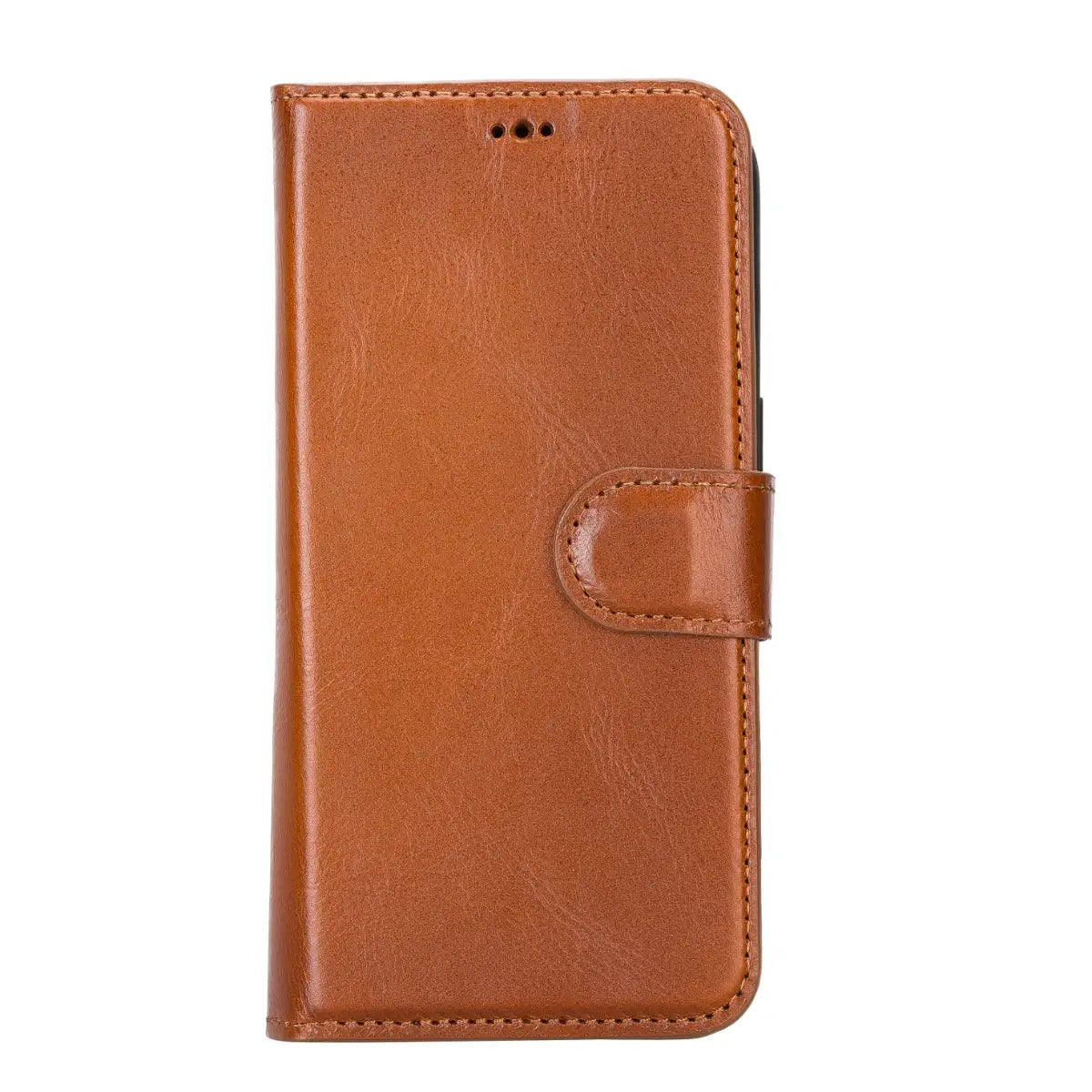 Premium Burnished Tan Leather Wallet Case for iPhone 14 Pro - Slim Protective Cover with Card Slots | Perfect for Everyday Use, Travel & Business