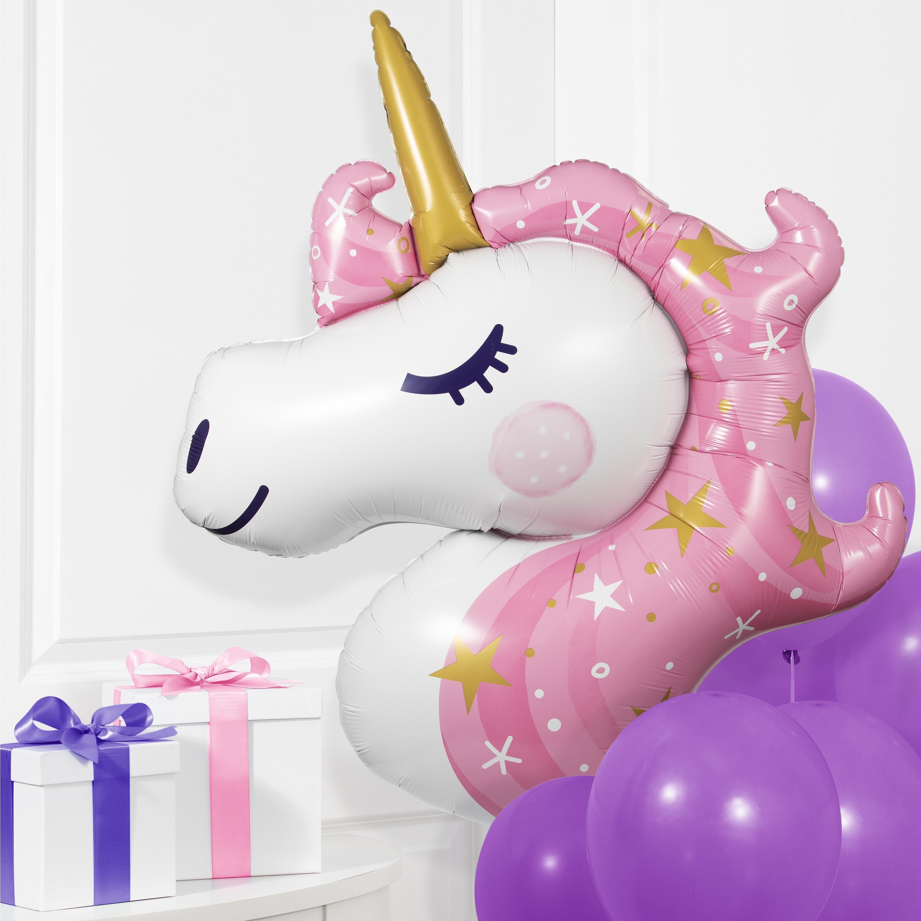 10-Pack Bulk Unicorn Galaxy Metallic Balloons - Shaped Foil Balloons for Birthday Parties, Baby Showers & Gender Reveals - Perfect for Party Decorations & Photo Backdrops