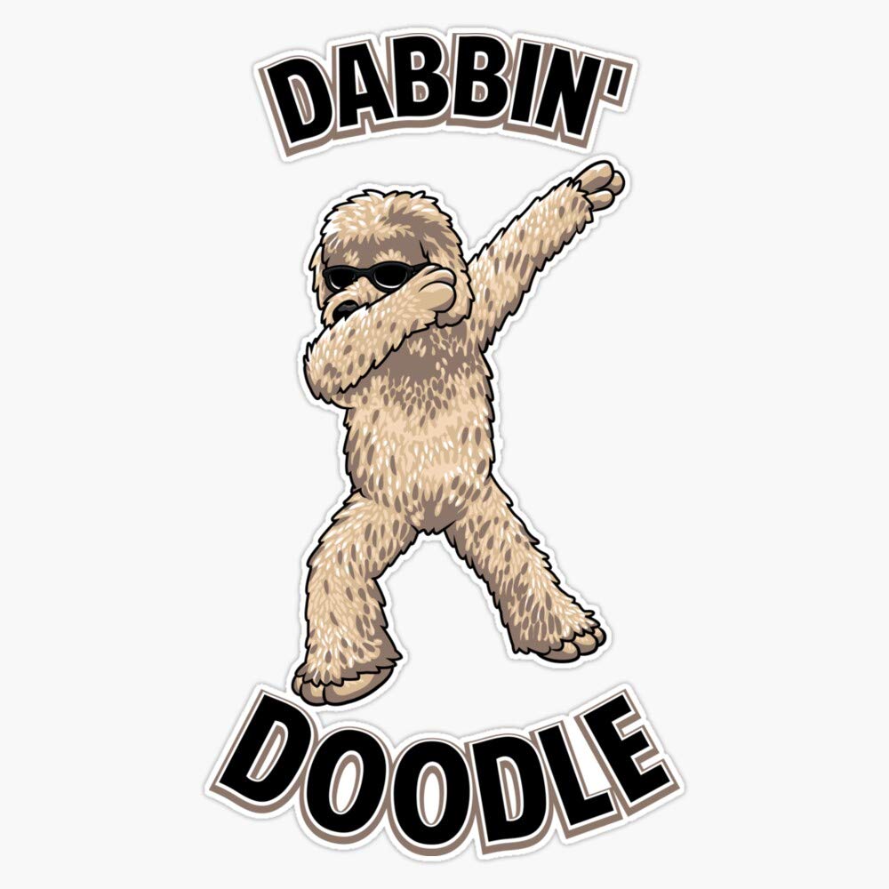 Dabbin' Doodle - The Dood™ Goldendoodle Vinyl Waterproof Stickers (5