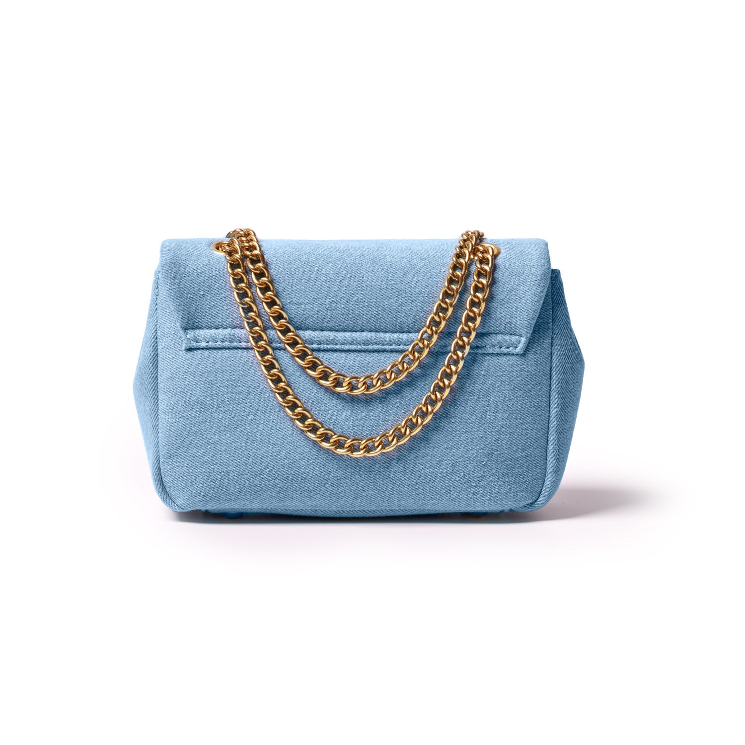 Mini Denim Gold Flap Bag - Stylish Crossbody Purse for Women, Trendy Fashion Accessory for Daily Use, Parties & Outings