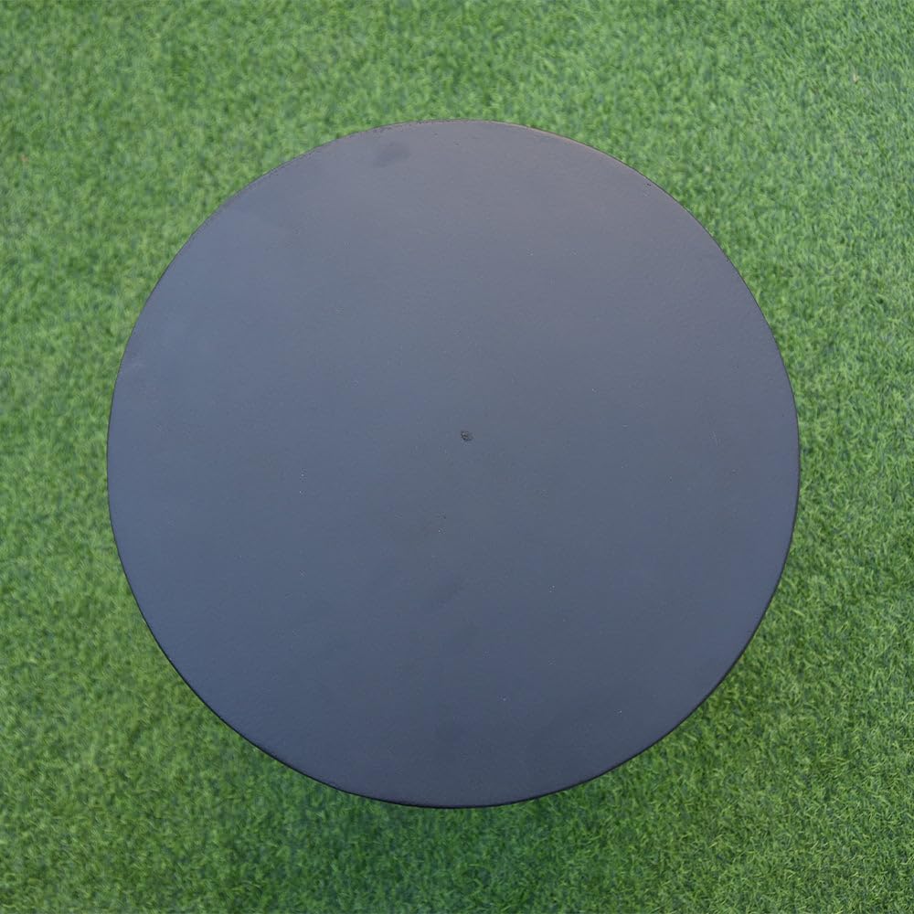 Elementi Modeno Black Propane Tank Cover - 20 Inch Round Concrete Fire Pit Accessory & Outdoor Side Table - Fits Standard 20 lb Tank - Perfect for Patio, Deck, and Backyard Hideaway