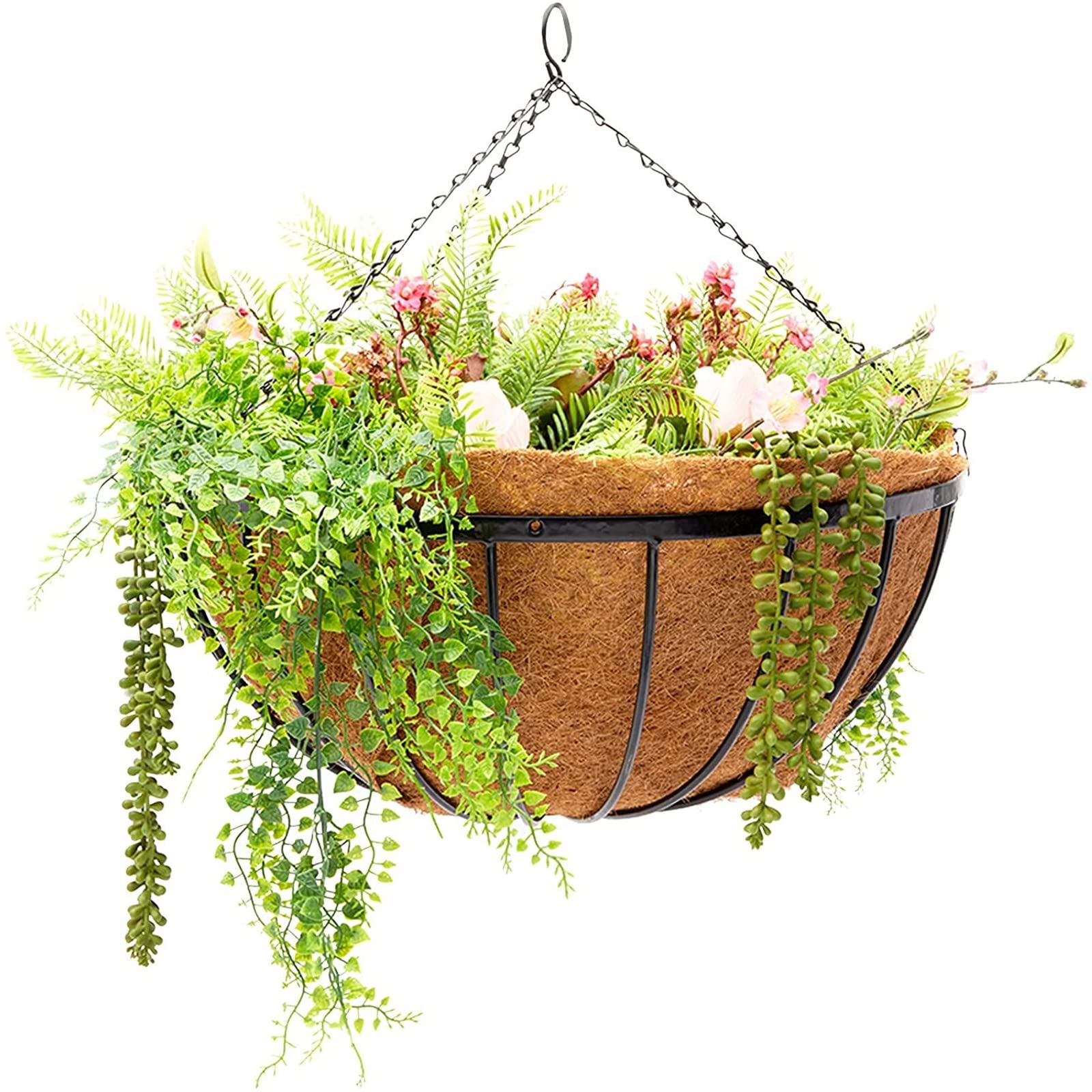 Farmlyn Creek 2 Pack Coco Fiber Liners for 17 to 22 Inch Hanging Basket Planters - Natural Eco-Friendly Plant Pot Liners for Indoor & Outdoor Gardening (31 Inches) - Perfect for Flowers, Herbs, and Decorative Plants