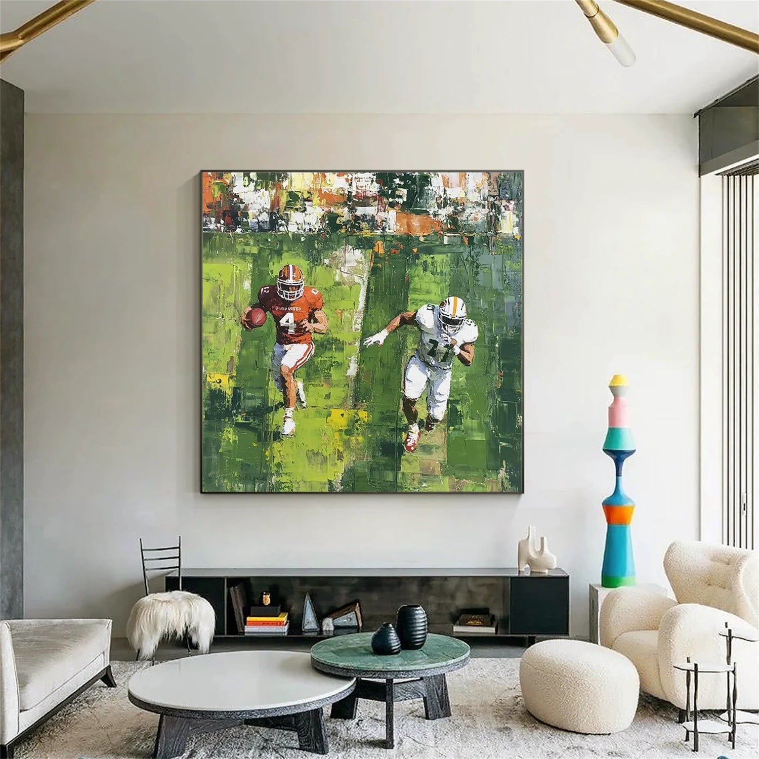 American Football Sports Art Textured Canvas Painting - Premium Wall Decor for Man Cave, Game Room & Sports Bar | #SA005