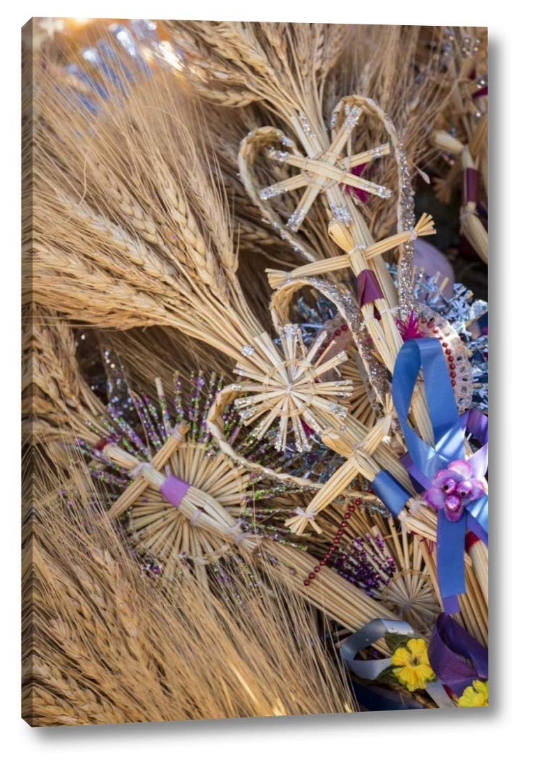 Don Paulson Mexico Palm Sunday Decorations - 25x38 Inch Canvas Art Print Gallery Wrapped Wall Hanging - Religious Home Decor for Easter, Church & Holiday Celebrations