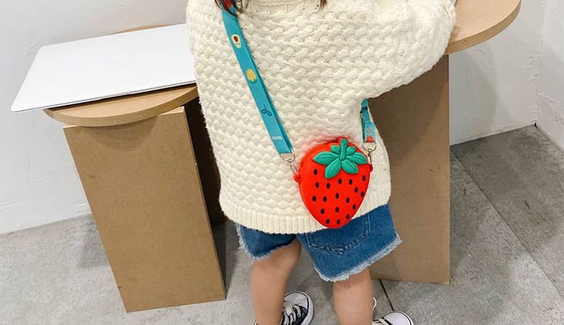 Strawberry Pineapple Avocado Silicone Crossbody Bag for Women Girls - Cute Fruit Shoulder Purse for Beach, Travel, Shopping & Daily Use