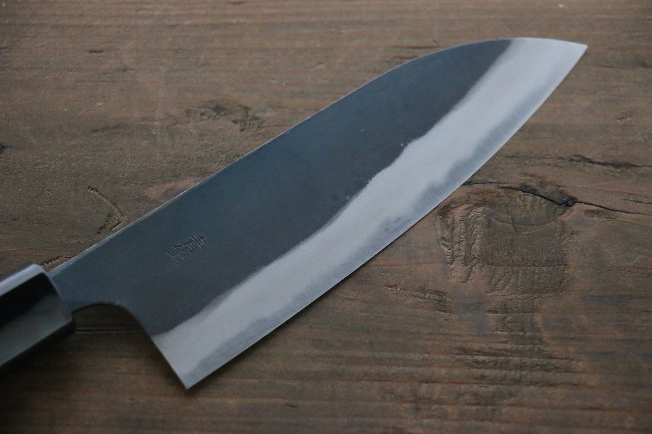 Premium Nao Yamamoto Blue Steel No.2 Kurouchi Santoku Knife 150mm - Japanese Chef Knife for Precise Slicing, Dicing & Chopping - Perfect for Home Cooks & Professional Kitchens