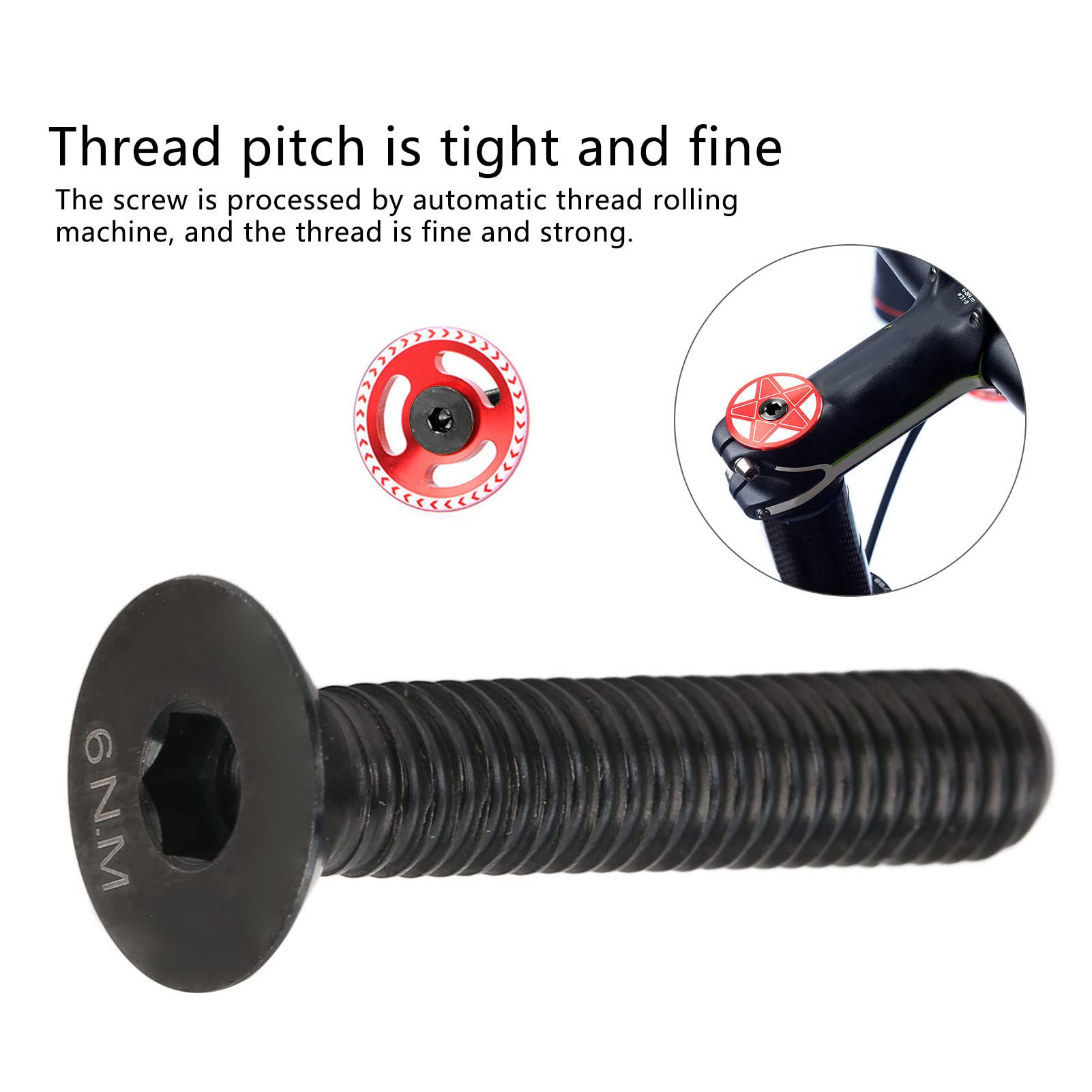 **Keenso M6x30mm Titanium Alloy Bike Stem Bolt - High-Strength Headset Cap Screw for Bicycle Repair & Maintenance | Perfect for MTB, Road & Commuter Bikes**