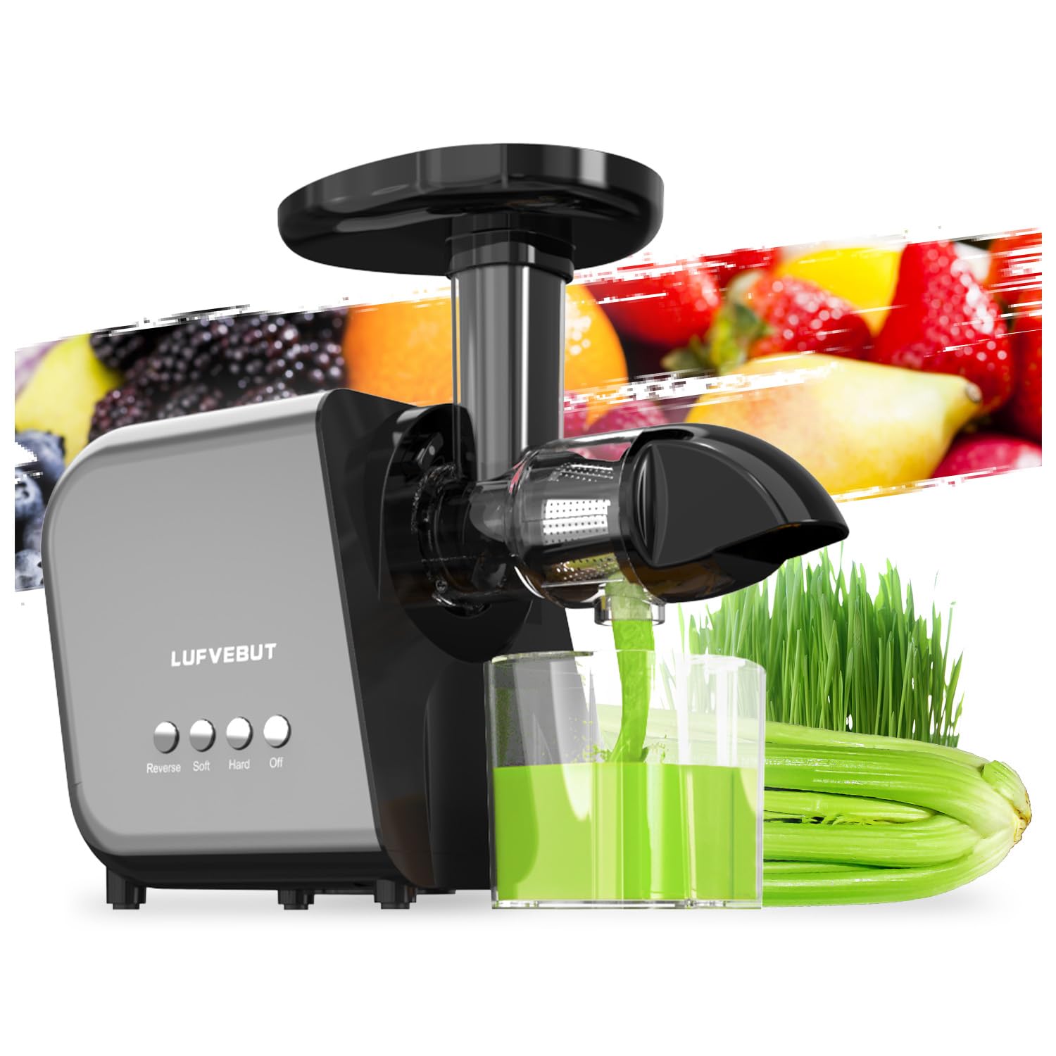 Premium Slow Juicer Machine - Cold Press Masticating Juicer for Fruits & Vegetables | Extracts Celery, Wheatgrass, Leafy Greens, Carrot, Ginger & Beet | BPA-Free, Easy Clean with Reverse Function & Dishwasher Safe | Perfect for Healthy Juicing at Home, Gym Recovery & Detox Routines