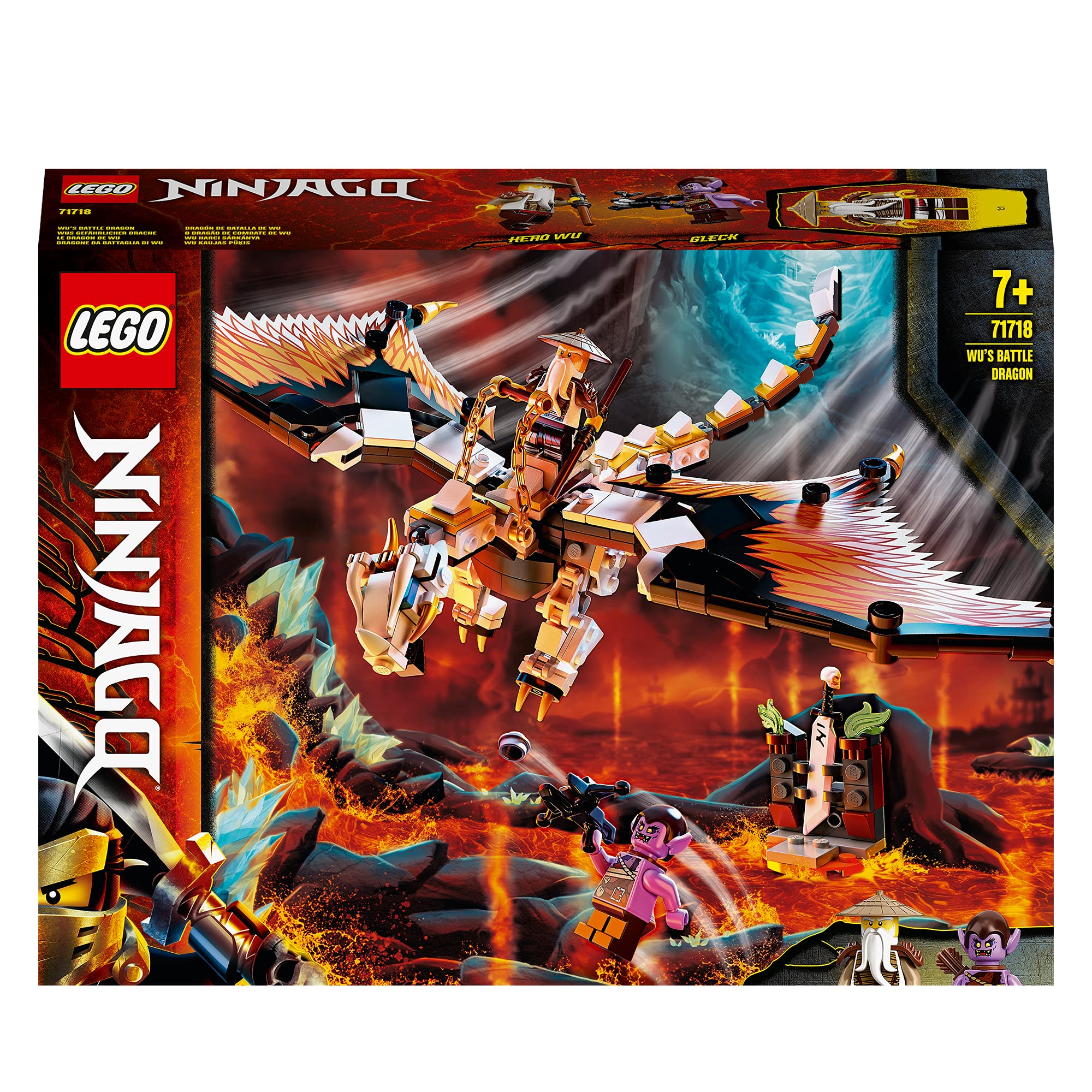 LEGO 71718 Ninjago Wu's Dragon Building Set - Epic Ninja Action Toy for Kids & Collectors | Perfect for Creative Play & Display
