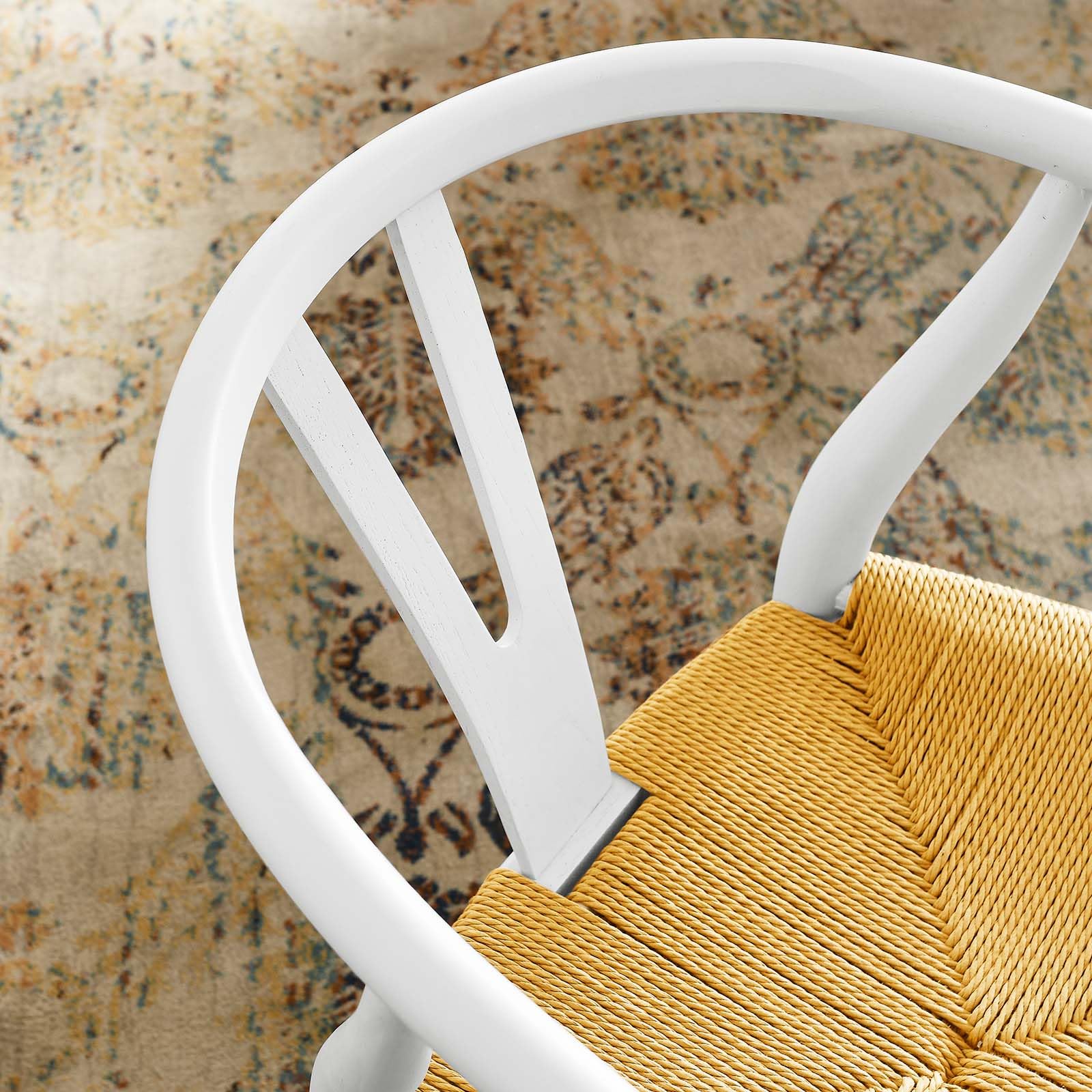 Modway Amish Mid-Century Modern Wooden Kitchen & Dining Chair - White - Perfect for Farmhouse, Vintage & Contemporary Dining Rooms