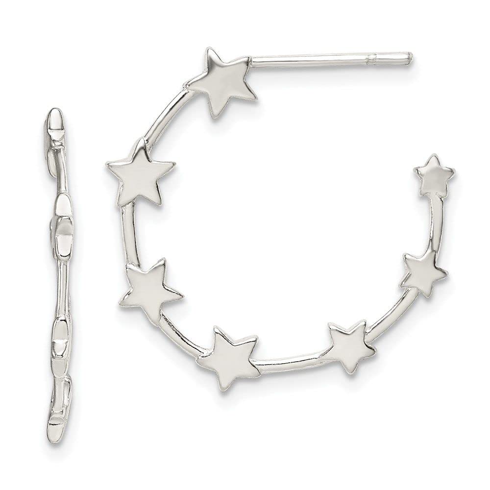 Styling Sterling Silver Star Hoop Earrings for Women - Trendy Celestial Jewelry for Everyday Wear & Special Occasions