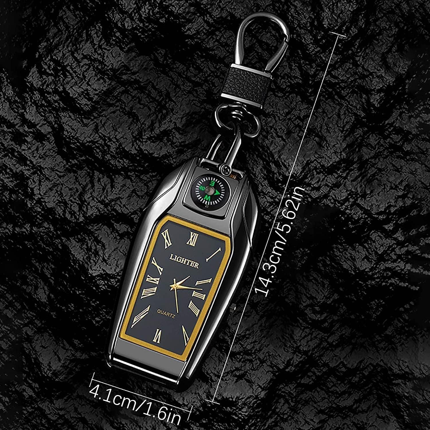 Windproof Jet Torch Lighter - Refillable Butane Keychain Lighter for Outdoor & Camping