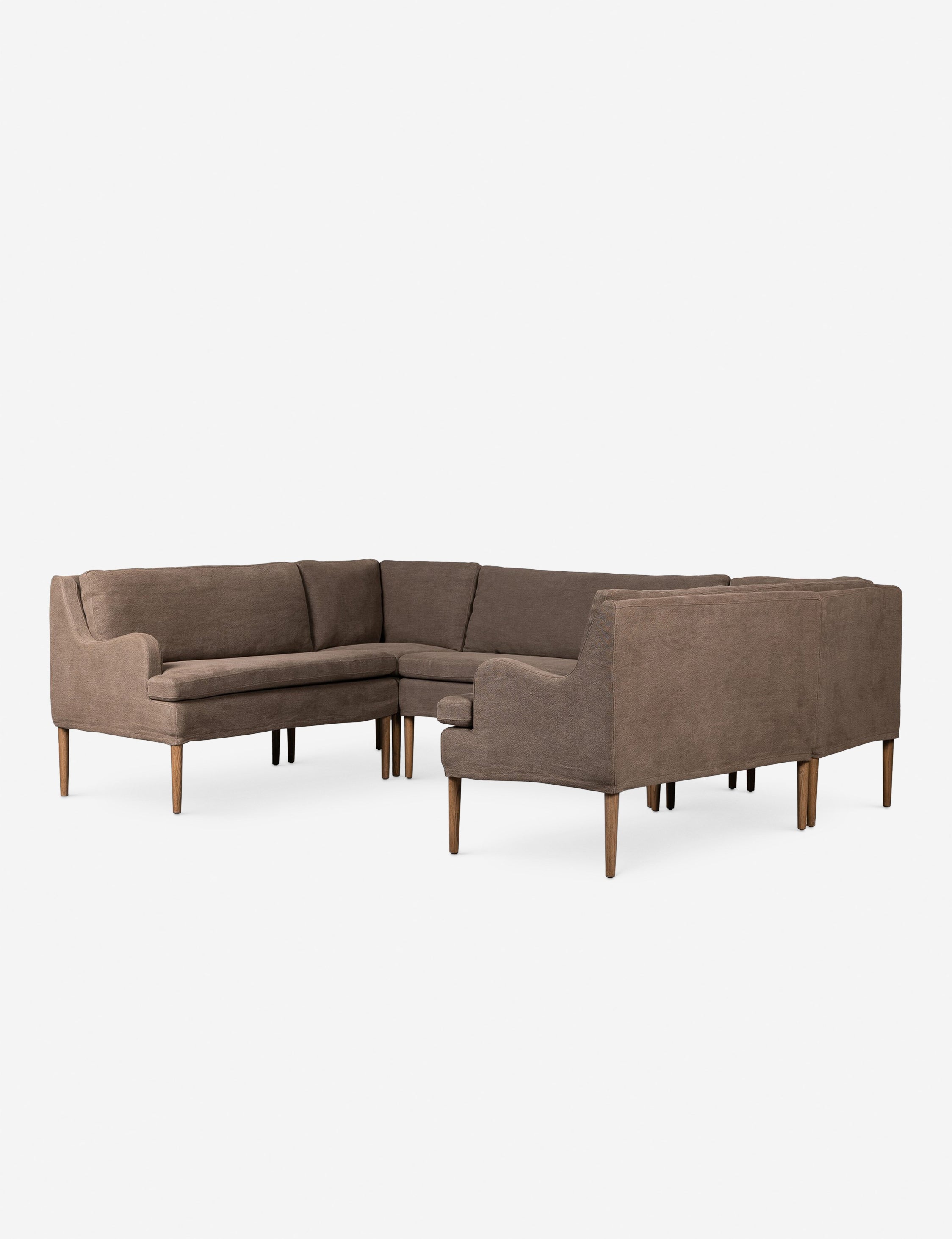 Aurelia U-Shaped Dining Banquette by Amber Lewis x Four Hands - Modern Upholstered Booth Seating for Kitchen, Dining Room & Breakfast Nook