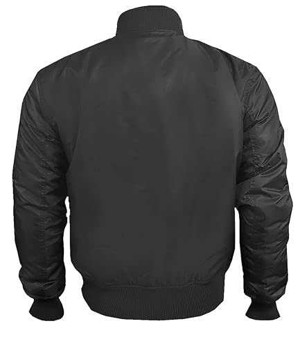 Top Gun MA-1 Bomber Jacket for Men - Classic Military Flight Jacket with Water-Resistant Nylon - Perfect for Casual Wear, Outdoor Adventures & Aviation Enthusiasts