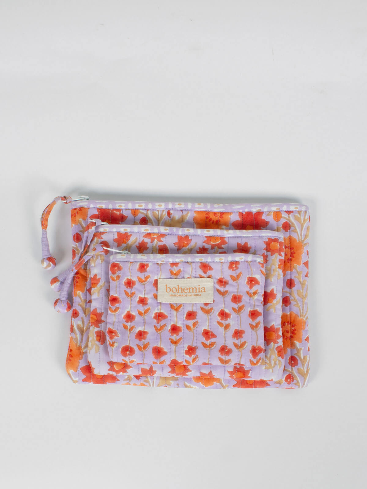 Lilac Posie Zip Pouch - Cute Floral Makeup Bag for Women, Travel Cosmetic Organizer, Small Essentials Pouch for Toiletries, Jewelry & Accessories | Perfect for Travel, Gym & Daily Use