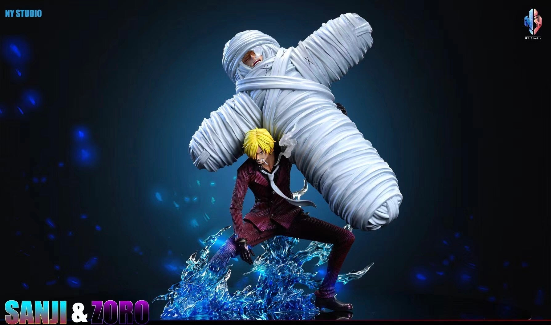 NY Studio Sanji Carrying Zoro 2.0 Anime Figure - One Piece Collectible for Fans, Home Decor & Gift Idea