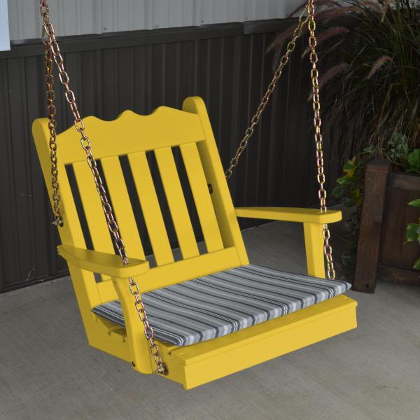 2FT Yellow Pine Wood Royal English Style Hanging Chair Swing - Perfect for Porch, Garden, and Patio Relaxation