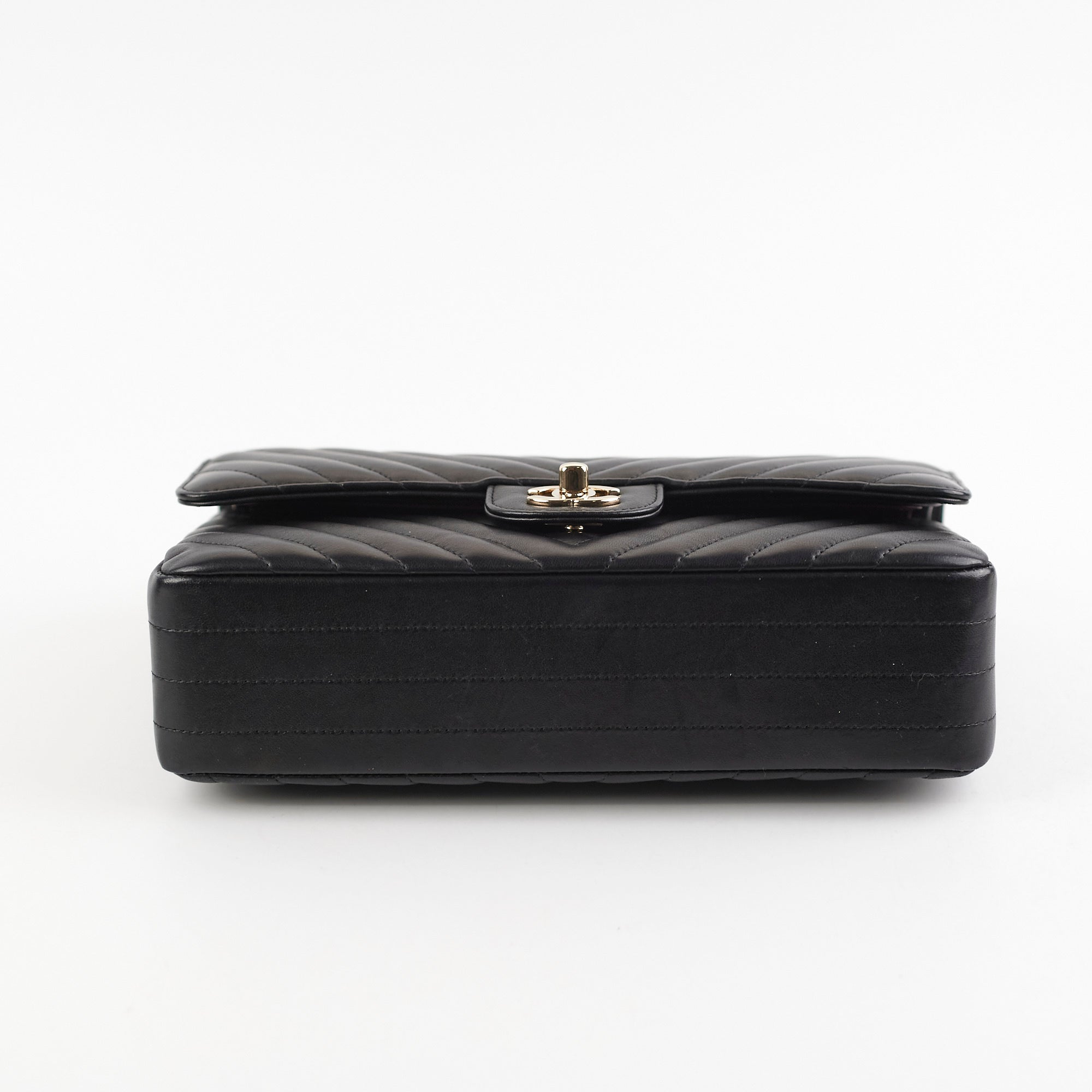 Chanel Medium/Large Chevron Classic Flap Bag in Black | Luxury Designer Handbag for Women | Perfect for Evening Events, Parties & Special Occasions