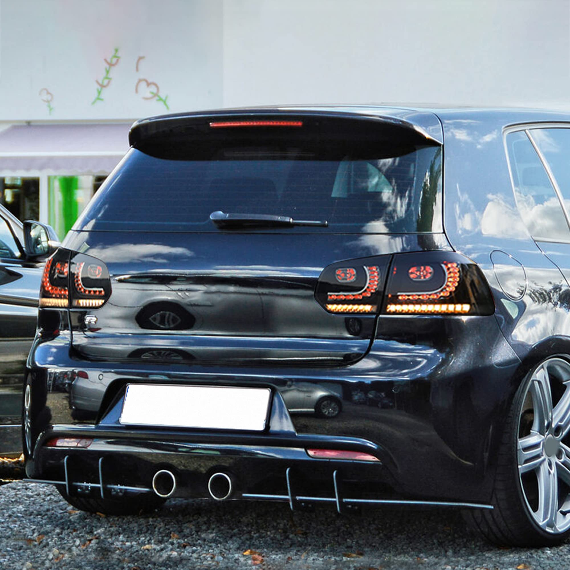 VLAND Smoked Tail Lights for 2010-2014 Volkswagen Golf 6 MK6 GTI & 2012-2013 Golf R - Black Lens Replacement - Upgrade Your Car's Style for Night Driving & Custom Look