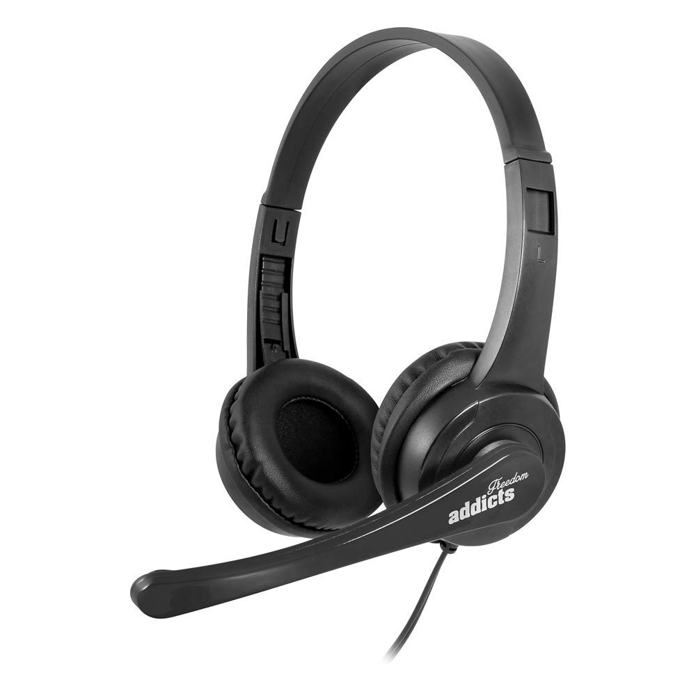 NGS VOX505USB Stereo Headset with Microphone, USB Connection & Volume Control for PC, Laptop & Gaming Console - Perfect for Online Meetings, Gaming & Remote Work
