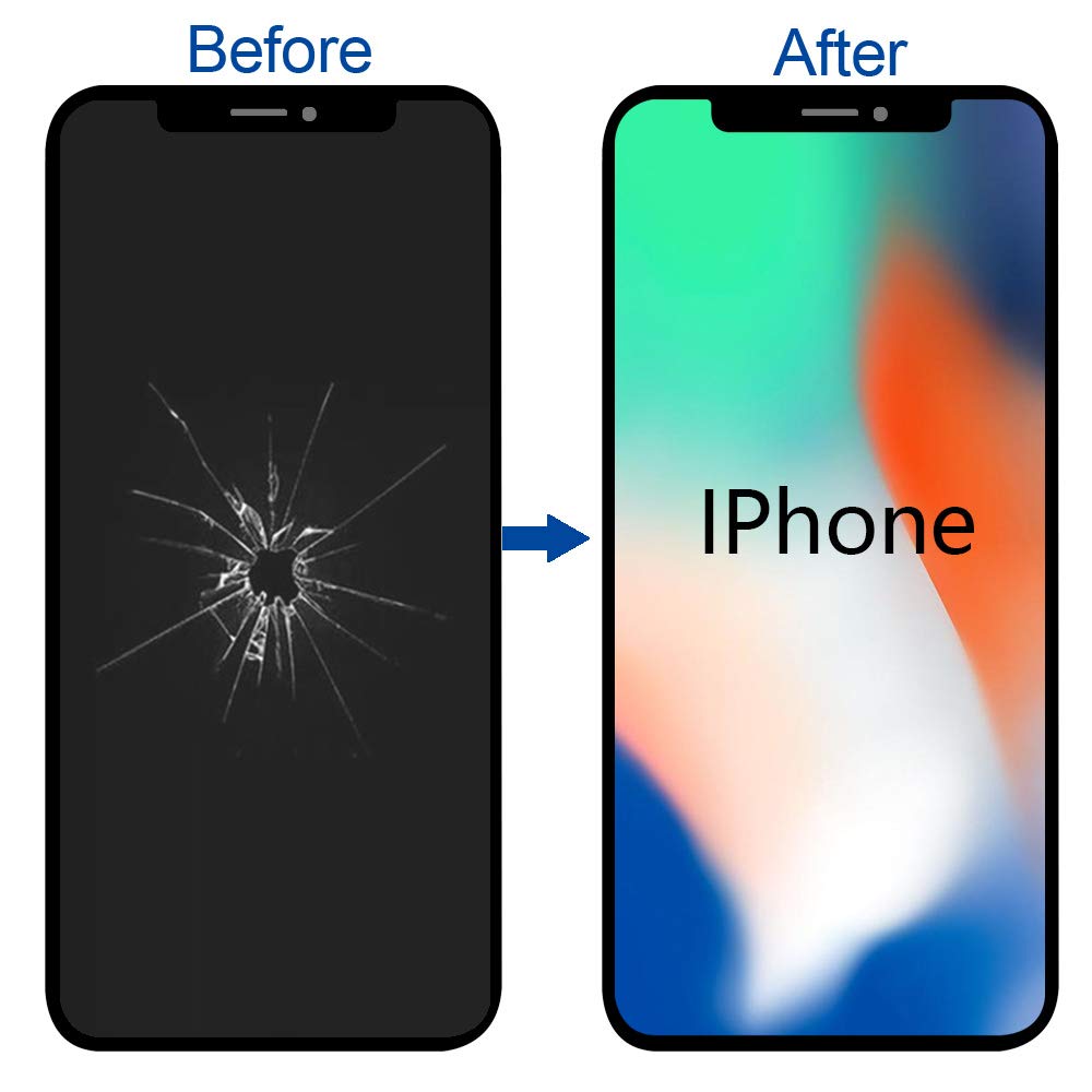 iPhone Xs Max OLED Screen Replacement - 6.5 Inch Touch Screen with Repair Tools & Waterproof Adhesive (Model A1921, A2101-2104) | DIY Fix for Cracked/Damaged Display | Perfect for Home Repair & Phone Restoration