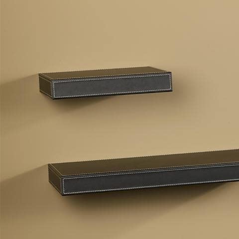 Amore Designs Leather Shelving 10x36 in - Chocolate for Home & Office Storage