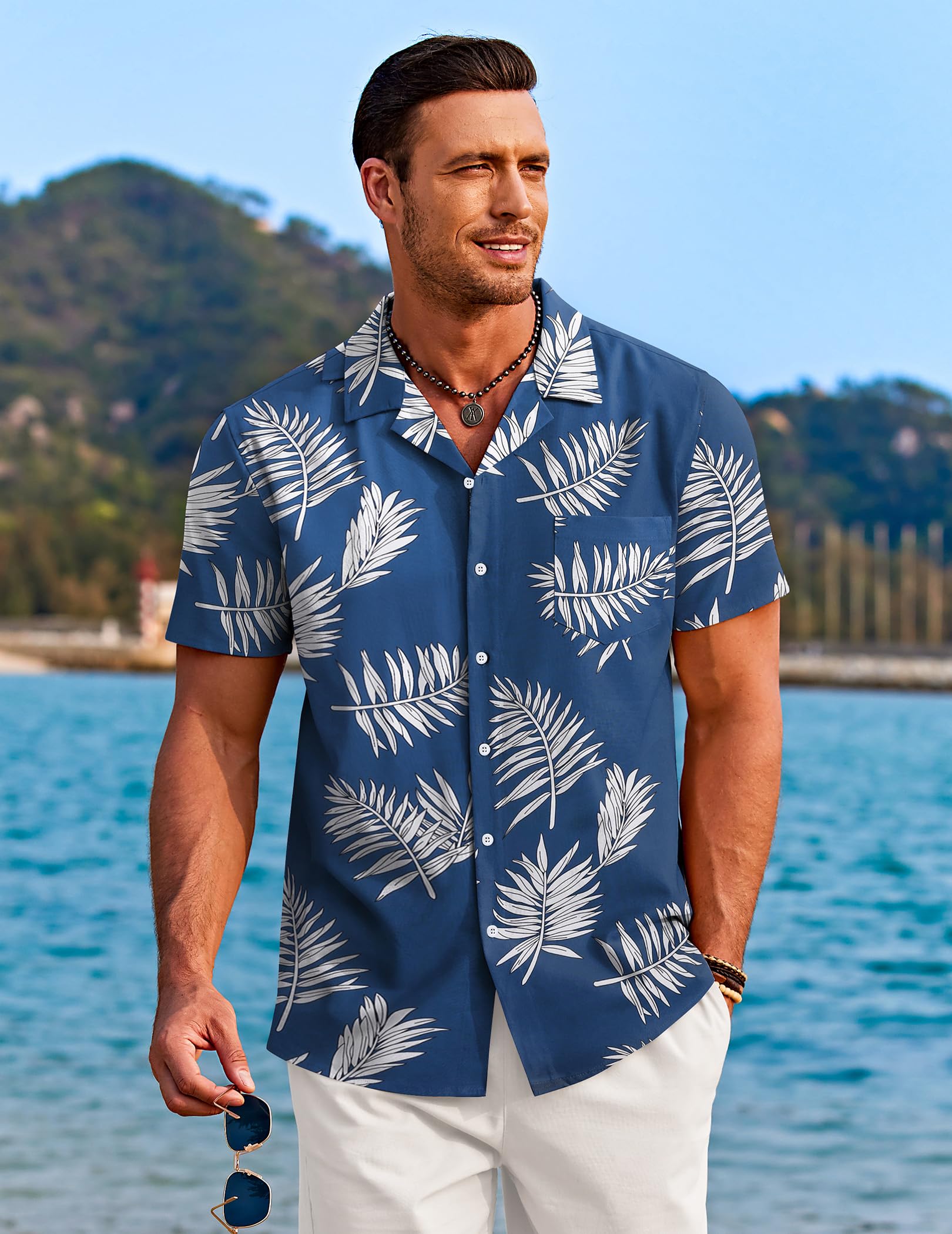 COOFANDY Men's Hawaiian Shirts - Short Sleeve Tropical Button Down Shirts for Casual Summer & Beach Wear | Perfect for Vacation, Luau Parties, and Tropical Getaways