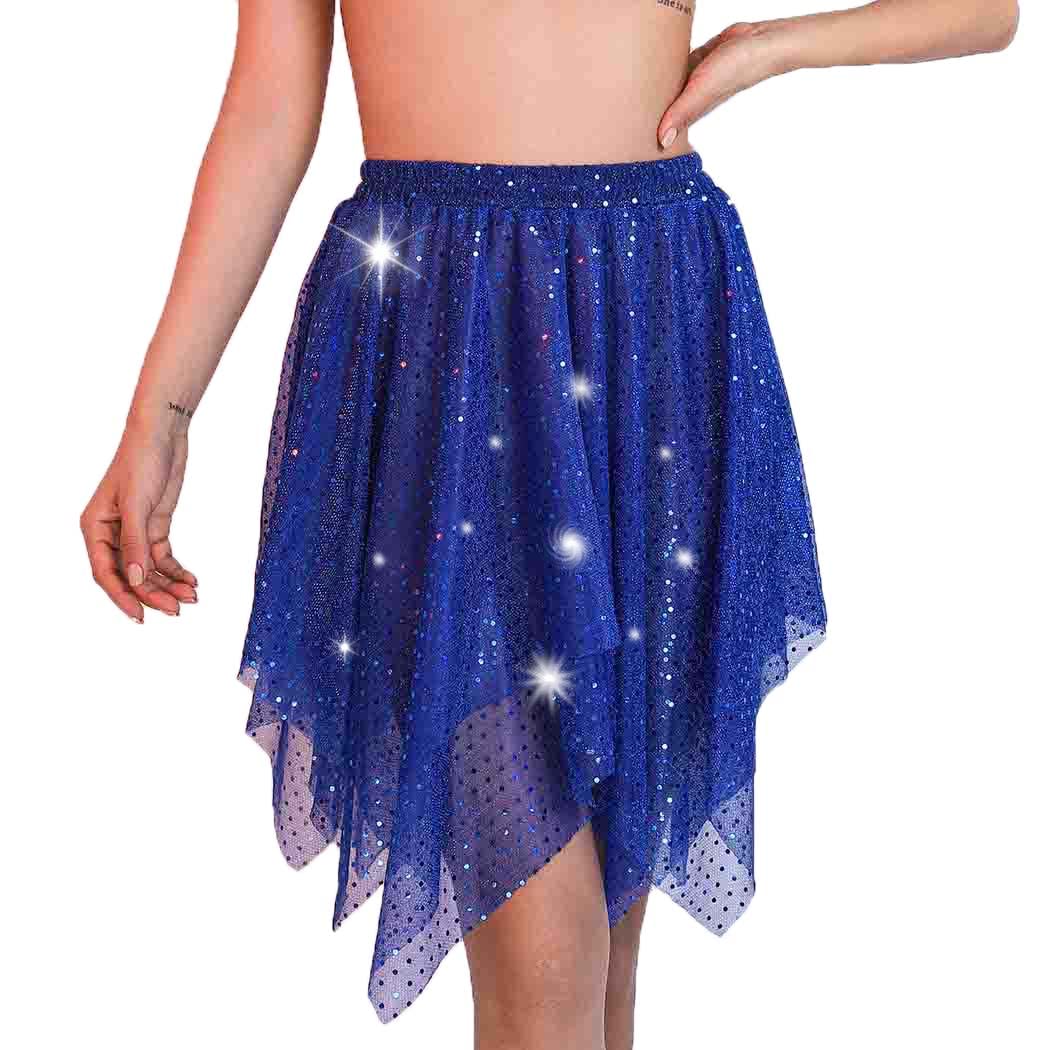 Victray Women's Belly Dance Skirt with Sequins - Sparkly Hip Scarf Wrap for Dance Performances, Parties & Festivals - Perfect for Belly Dancing, Costume Parties, and Cultural Events