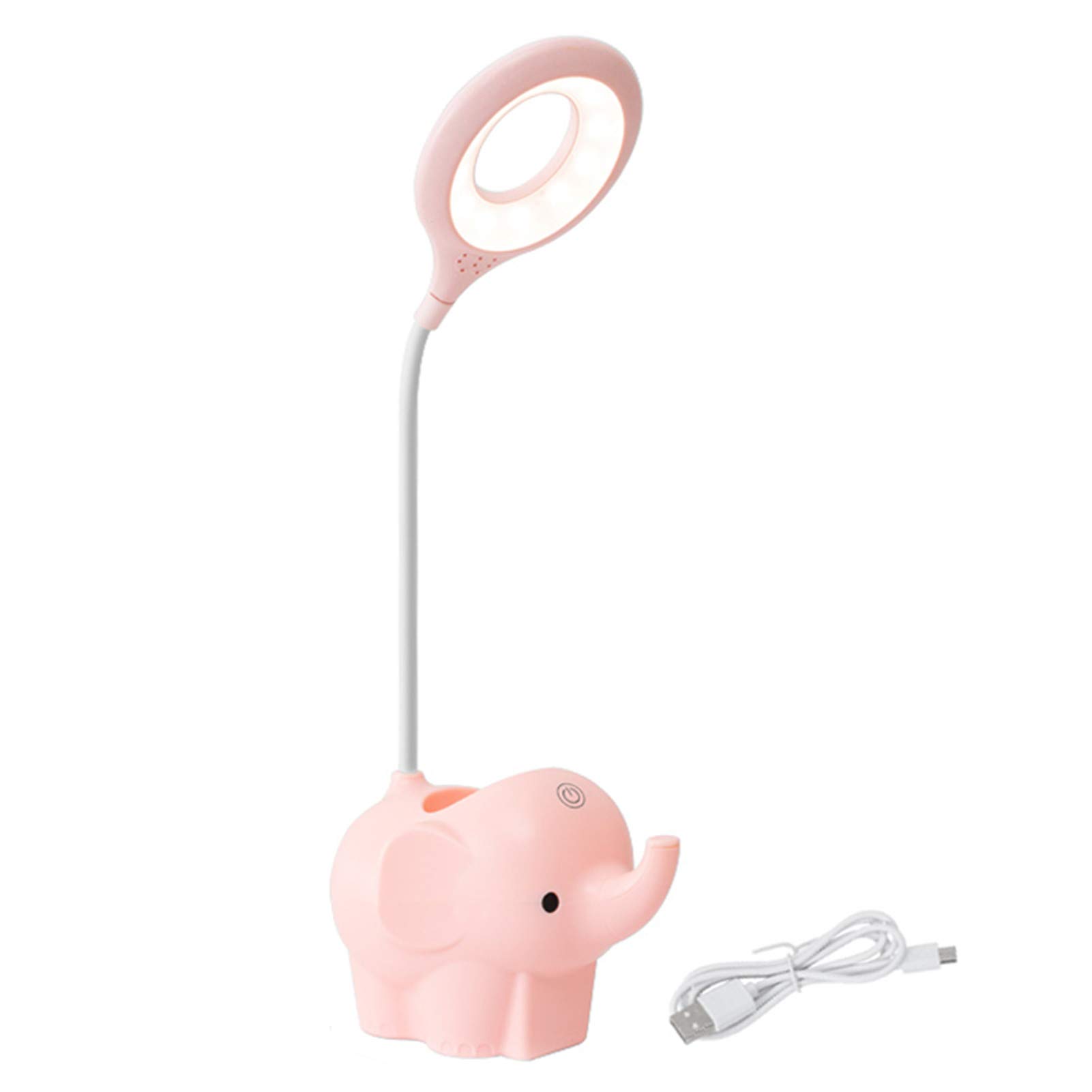 SONGBIRDTH Elephant Shaped LED Night Light - Rechargeable Eye Protection Lamp & Phone Holder for Living Room, Kids Room, College Dorm, Office (Pink) | Perfect for Bedtime Reading, Phone Charging & Cozy Ambiance