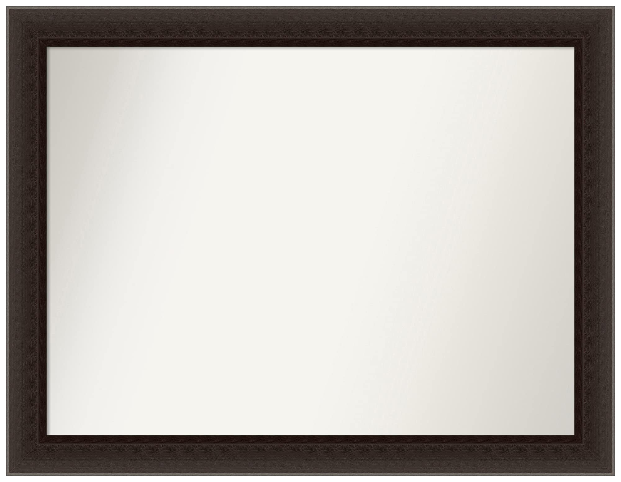 Amanti Art Non-Beveled Custom Wall Mirror - 23.5 x 30.5 Inches, Romano Espresso Narrow Frame - Bathroom & Living Room Decor - Various Custom Sizes Available - Brown Wooden Wall Mirror for Home & Office
