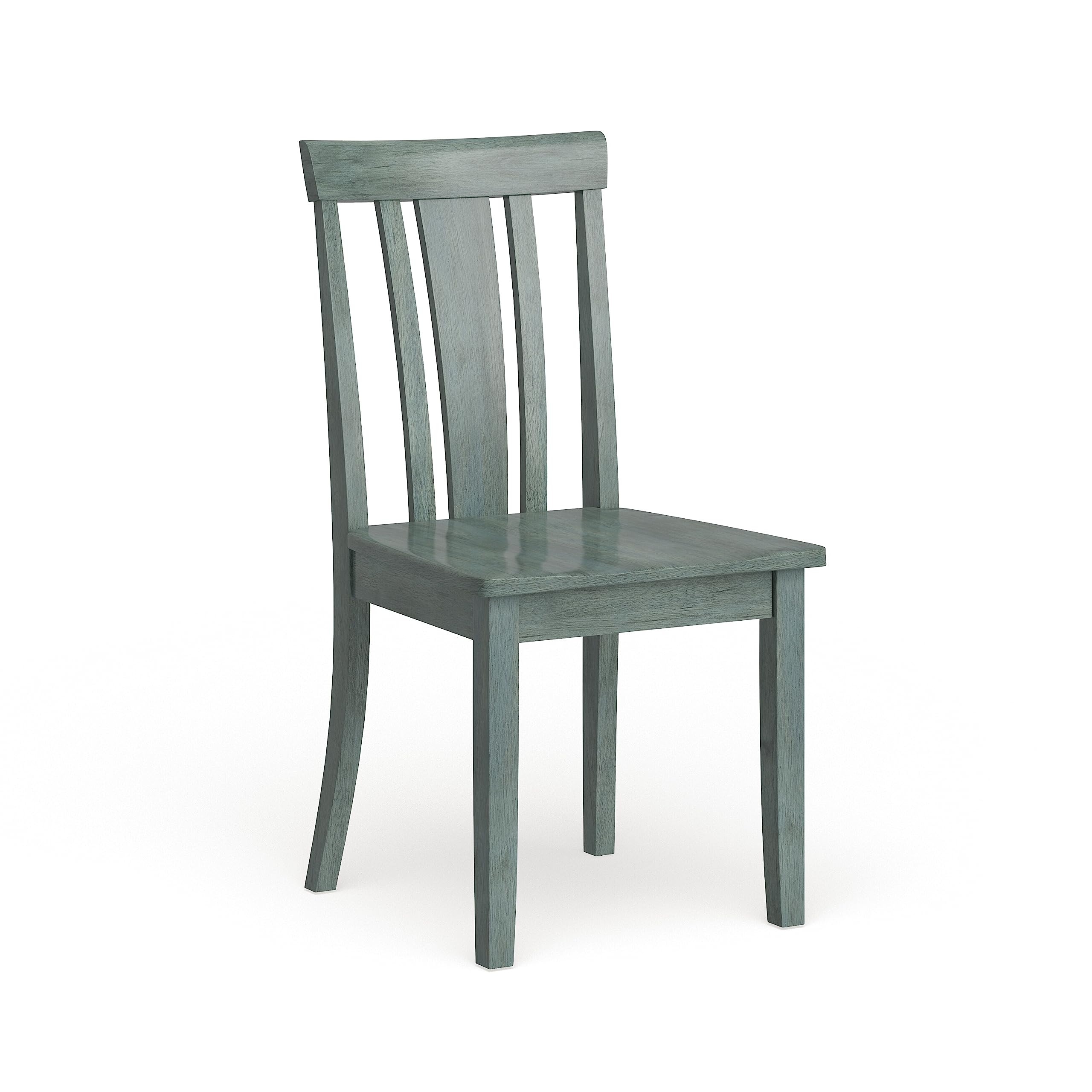 Classic Inspire Q Wilmington II Slat Back Wood Dining Chairs - Set of 2, Antique Green Wood Finish - Perfect for Kitchen, Dining Room & Farmhouse Decor