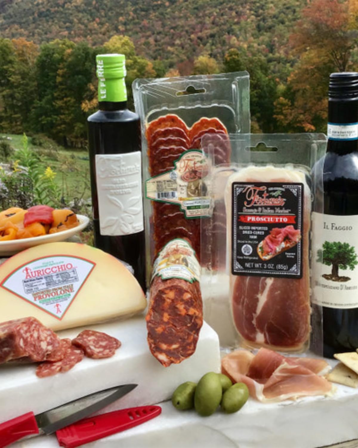Fortuna's Salumeria Italian Charcuterie Gift Box - Premium Salami, Prosciutto, Provolone, Pepperoni & Moliterno Cheese with Tarallini | Gourmet Meat & Cheese Board for Parties, Gifts & Charcuterie Nights