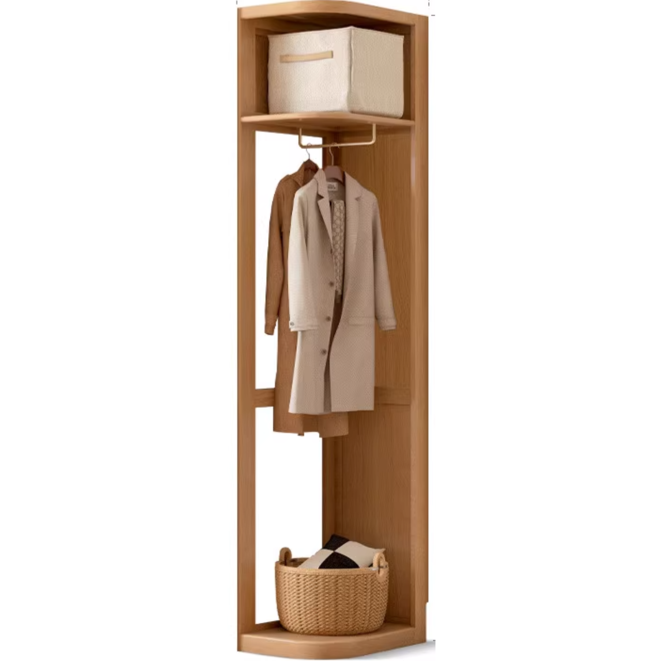 Solid Oak Wood Sliding Door Wardrobe Closet - Modern Storage Solution for Bedroom, Living Room & Office Organization
