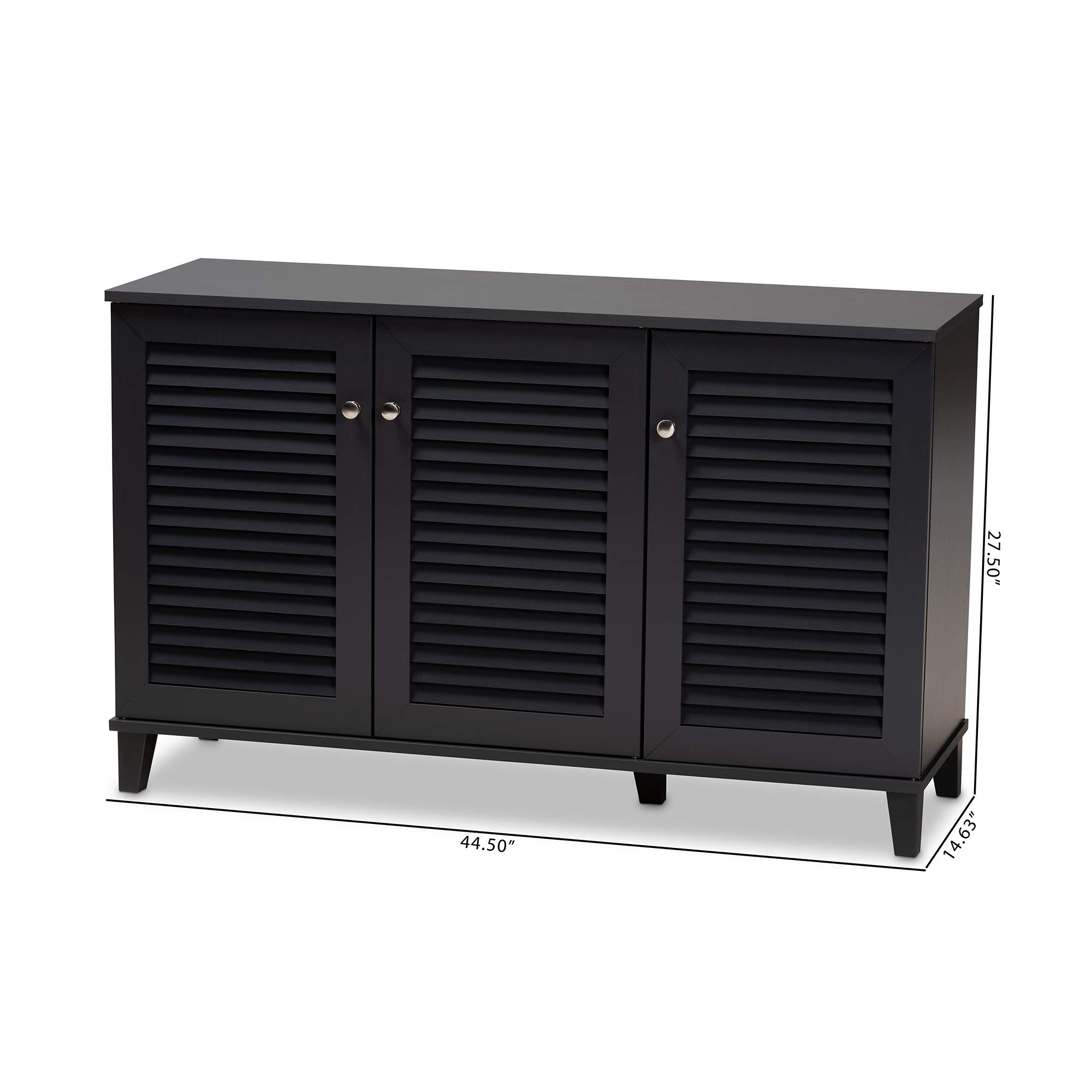 Baxton Studio Modern Shoe Cabinet with Storage - Gray, One Size - Perfect for Entryway, Bedroom & Closet Organization