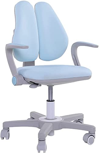 FAYUE Skycity Wooden Ergonomic Study Desk and Chair Set - Adjustable Height Student Writing Table with Blue Chair for Home Office, Dorm Room & Online Learning