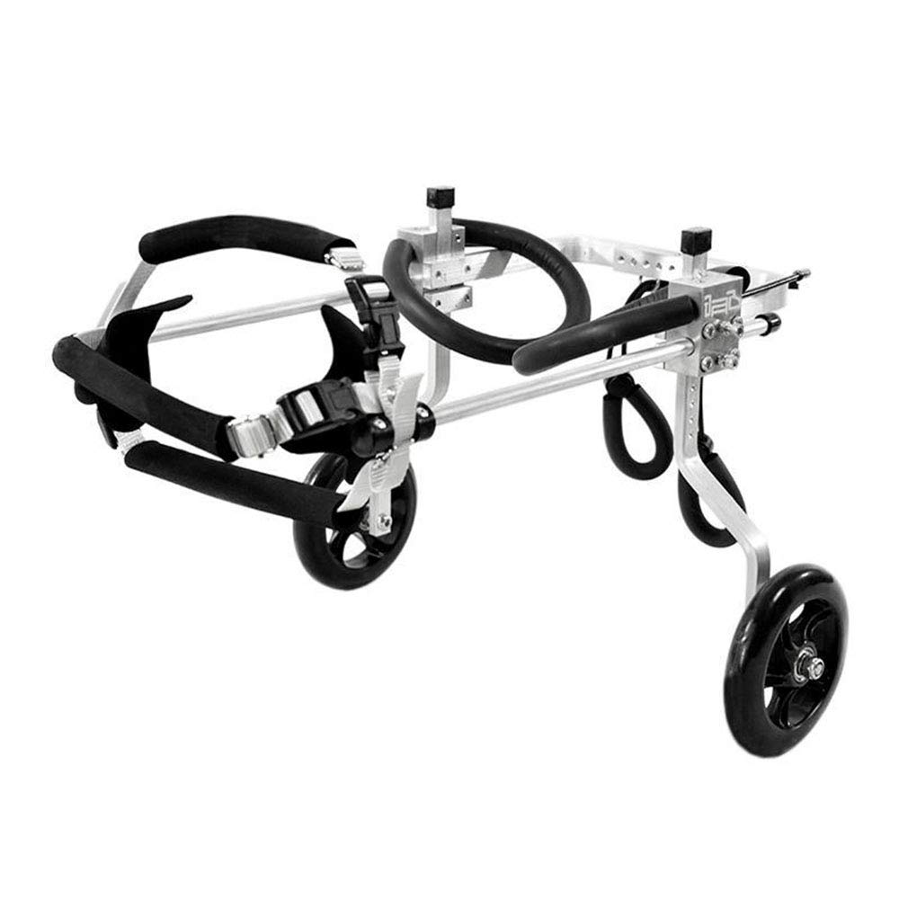 JUCAI Adjustable 2-Wheel Dog Wheelchair for Small Pets - 4 Sizes (XXS to M) for Handicapped Dogs & Cats with Hind Leg Disabilities | Mobility Aid for Disabled Puppies, Senior Dogs & Injured Pets - Perfect for Daily Walks, Rehabilitation & Indoor/Outdoor Use