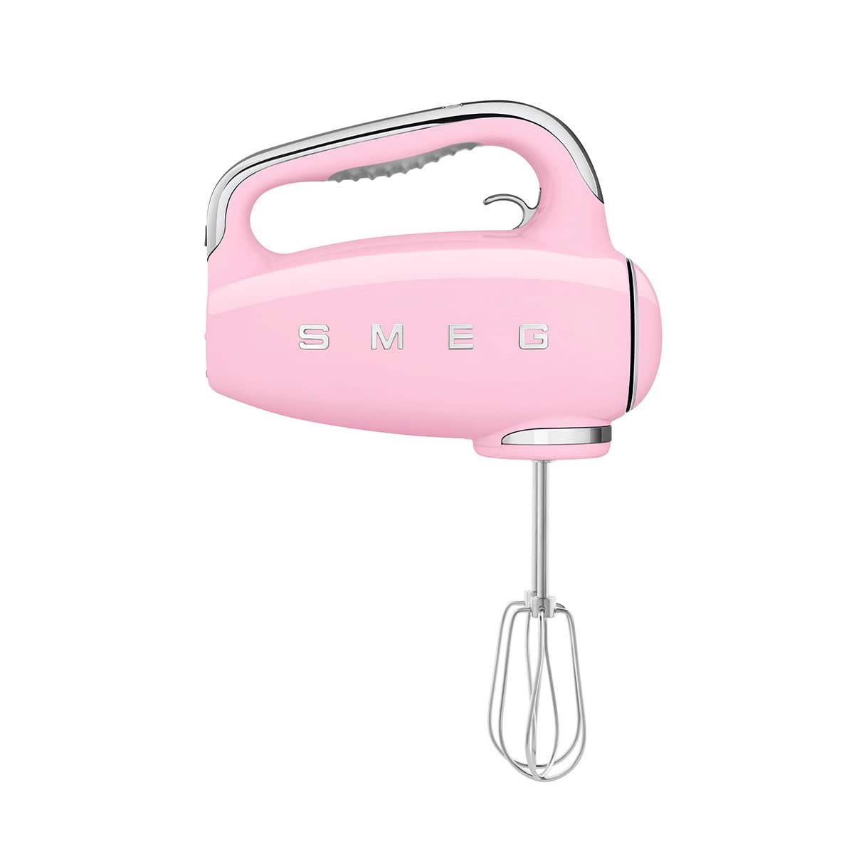 SMEG Pink Retro 50s Style Electric Hand Mixer - Includes Dough Hooks, Beaters & Whisks - Perfect for Baking Cakes, Cookies & Whipping Cream at Home