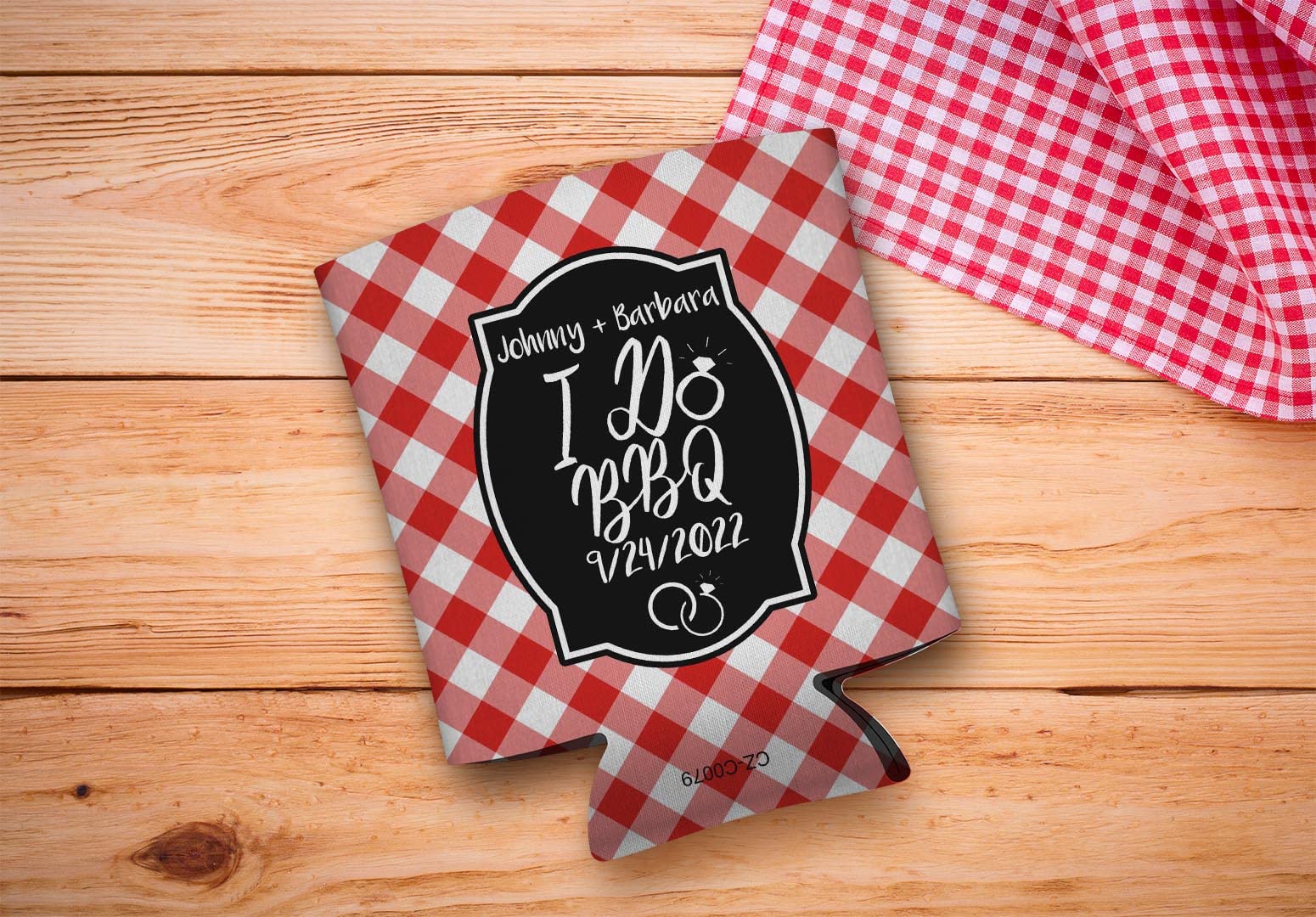 Customized 'I Do BBQ' Wedding Shower Can Coolers - 24-Pack Personalized Red Beer Koozies for Outdoor Parties, Picnics & BBQ Celebrations