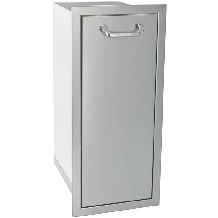 NorCal 260 Series 13 Inch Narrow Roll Out Trash Bin - Slim Pull Out Trash Can for Kitchen Cabinet, Bathroom, Office & Small Spaces - Durable Stainless Steel Waste Bin with Smooth Gliding Mechanism