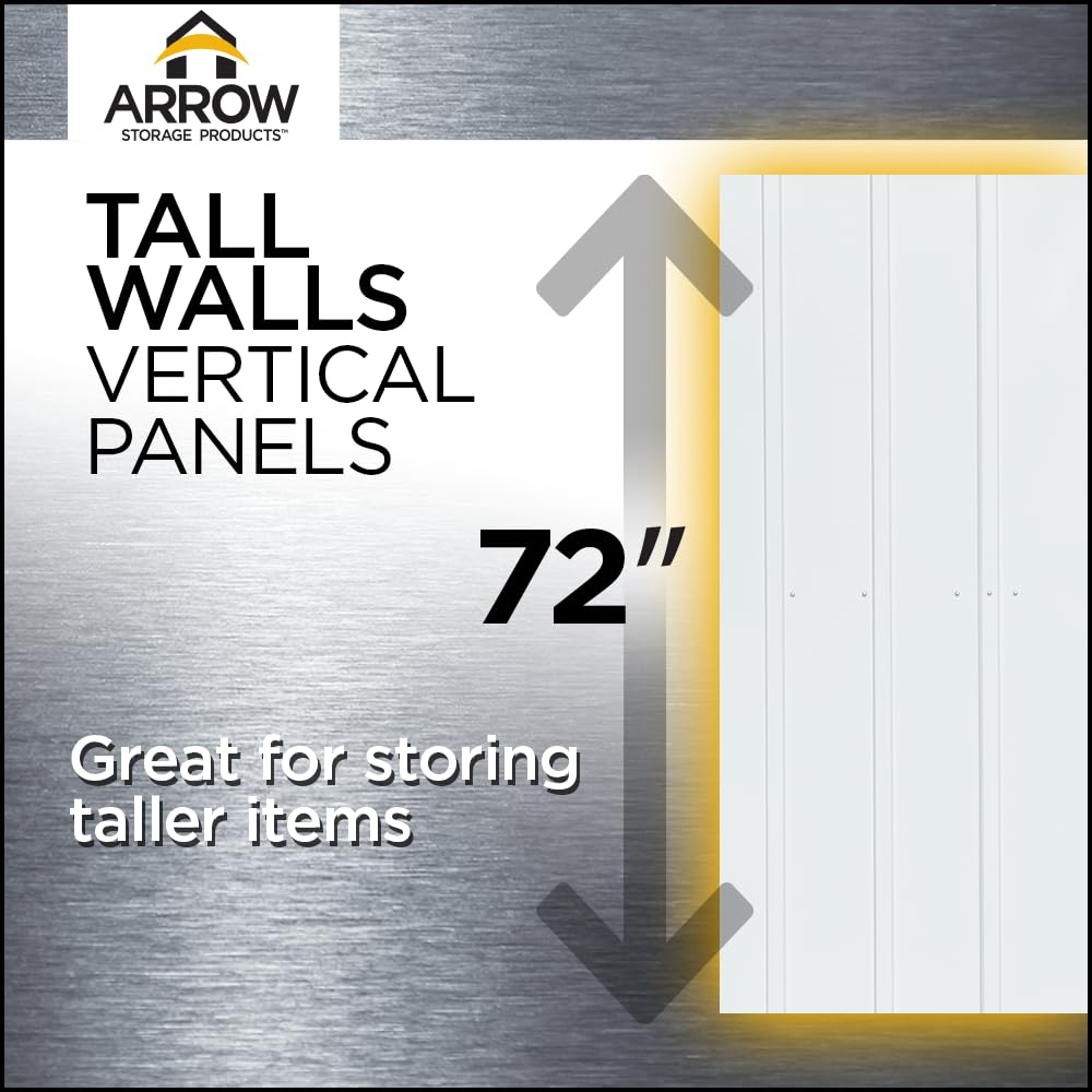 Arrow 5' x 3' x 6' Compact Outdoor Metal Storage Shed Kit - Flute Gray & Anthracite - Perfect for Backyard, Patio & Garden Organization