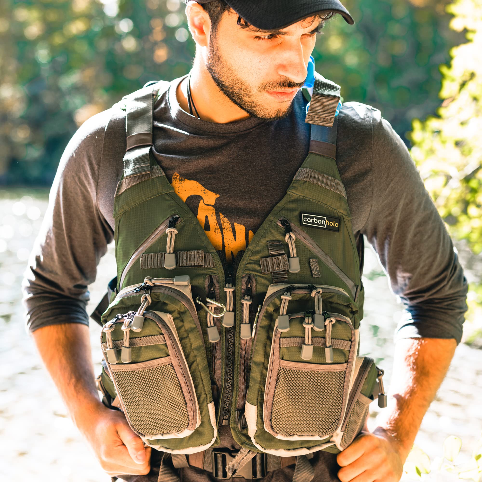Fly Fishing Vest Pack Set with Water Bladder & Backpack - Adjustable Waist Belt for Men & Women - Insulated Hydration Pocket - Perfect for Outdoor Adventures, Hiking & Camping Gifts