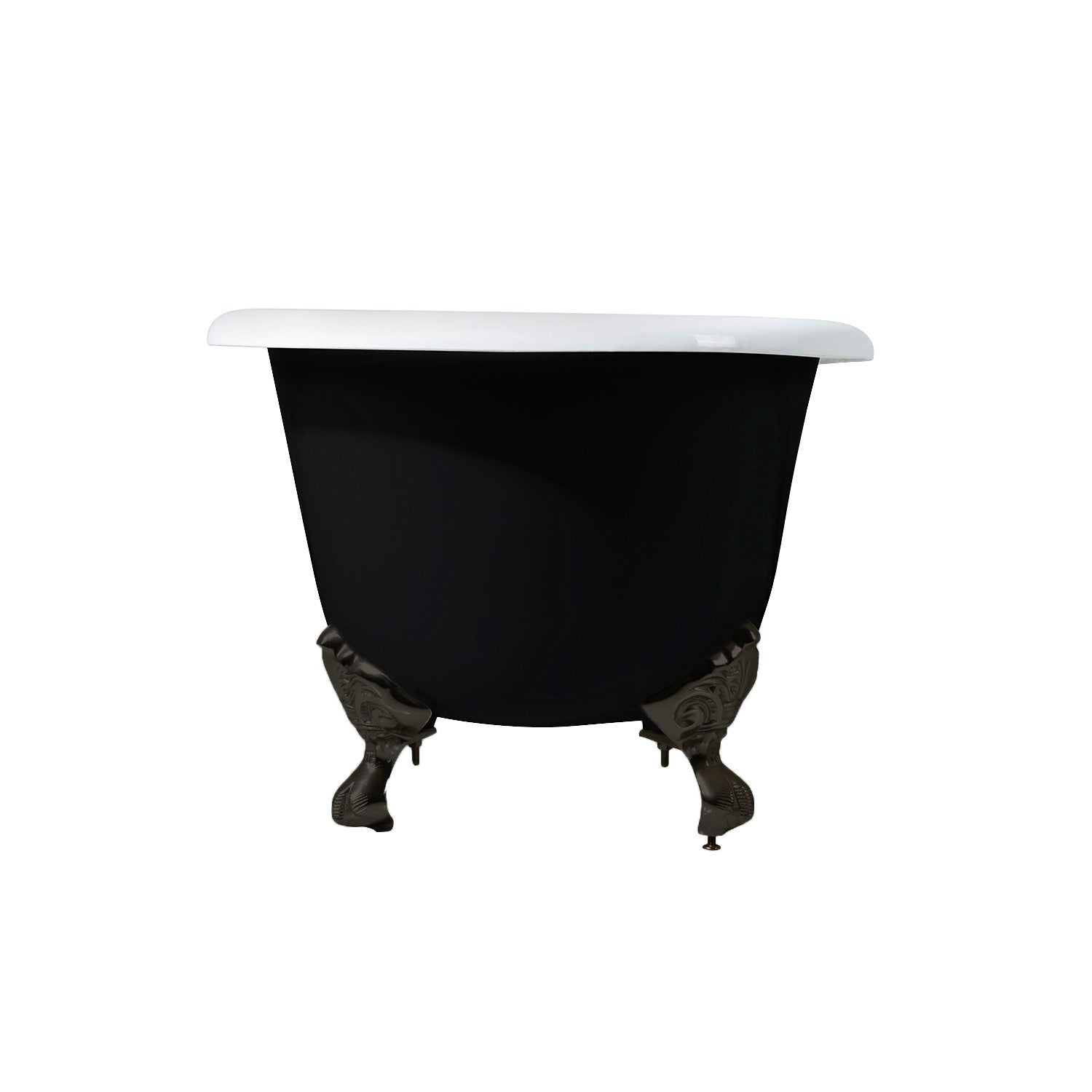 Aqua Eden 66 Inch Cast Iron Clawfoot Bathtub - Oval Double Ended Freestanding Tub with 7 Inch Faucet Holes (Black/White/Oil Rubbed Bronze) | Vintage Bathroom Centerpiece for Luxury Homes & Spa Retreats