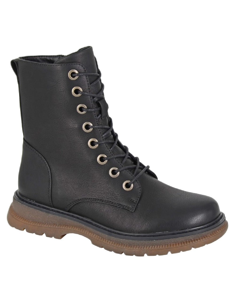 Cipriata Women's Annetta 8-Eye Lace-Up Combat Boots with Inside Zip - Stylish & Comfortable Ankle Boots for Fall, Winter & Everyday Wear