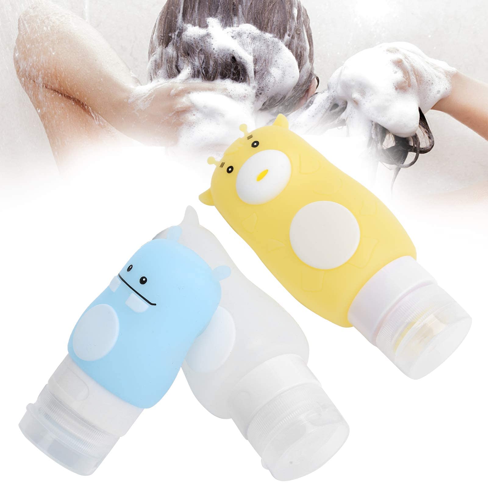 3pcs Leakproof Silicone Travel Bottles Set - Squeezable Penguin Design for Shampoo, Soap & Cosmetics | Portable Toiletry Containers for Airplane, Gym & Vacation Essentials
