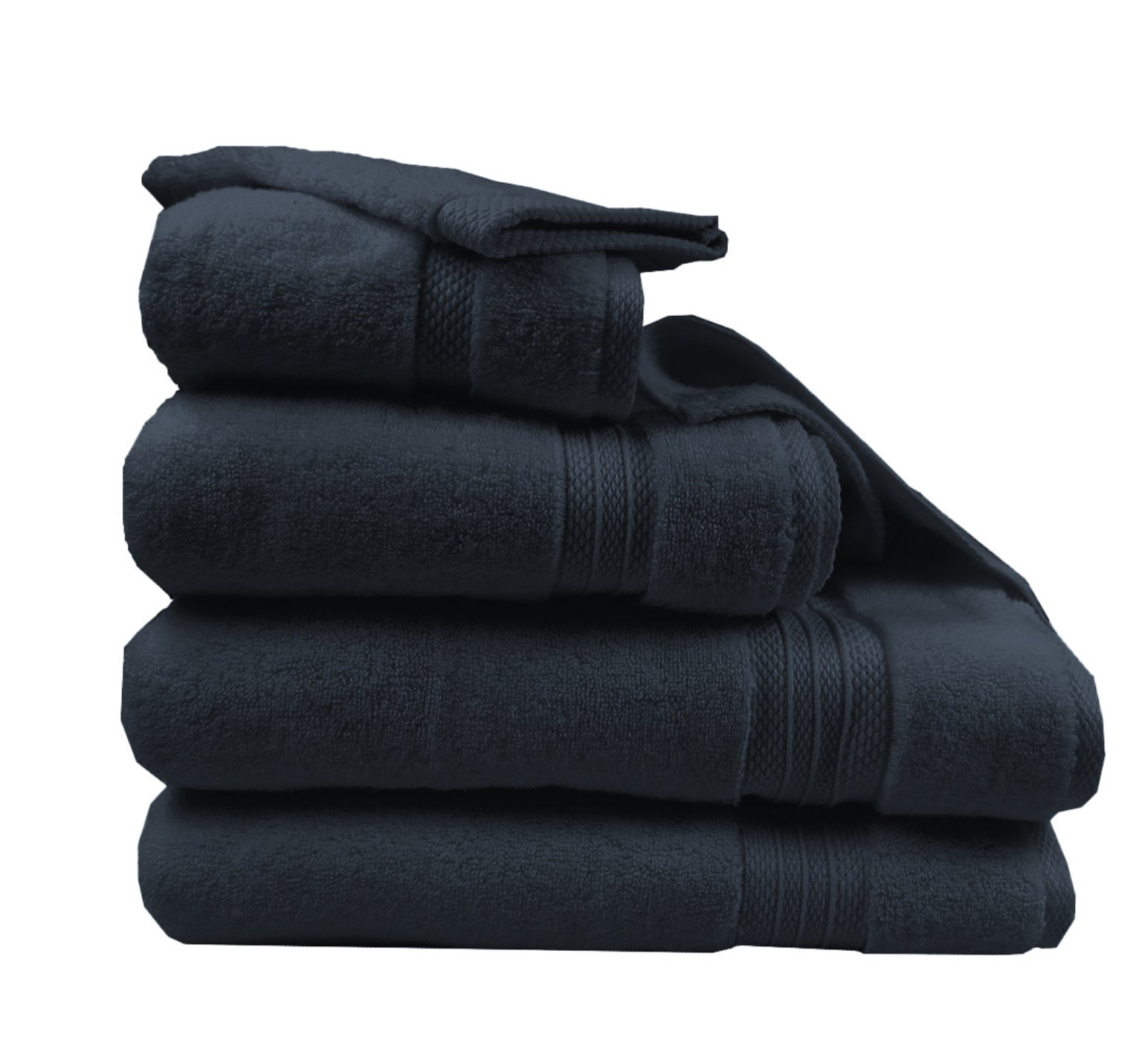 Premium Elea Navy Bath Towel Set - Ultra Soft & Absorbent 100% Cotton Towels for Spa, Bathroom, Pool & Beach - 6-Piece Luxury Collection