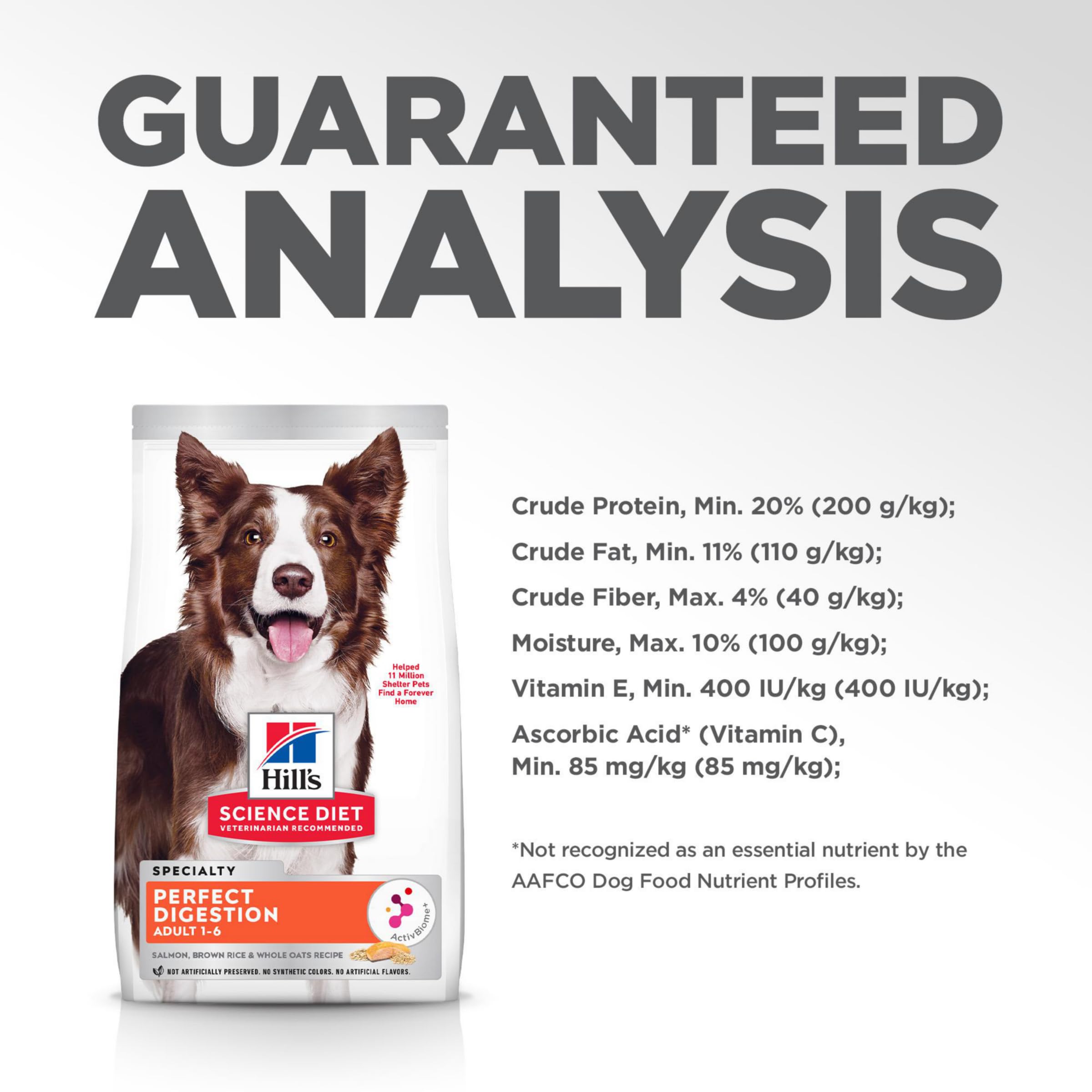 Hill's Science Diet Perfect Digestion Adult Dry Dog Food for Dogs 1-6 Years - Digestive Support with Salmon, Brown Rice & Whole Oats - 22 lb Bag - Ideal for Sensitive Stomachs & Daily Nutrition